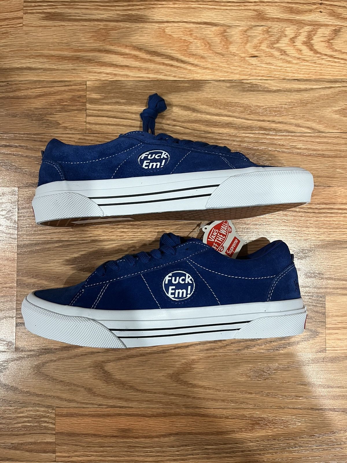 supreme VANS POP PUSH ネイビー Fuck Em! 美品 Vans Sid Supreme Fuck Em Blue Men's - Sneakers - US