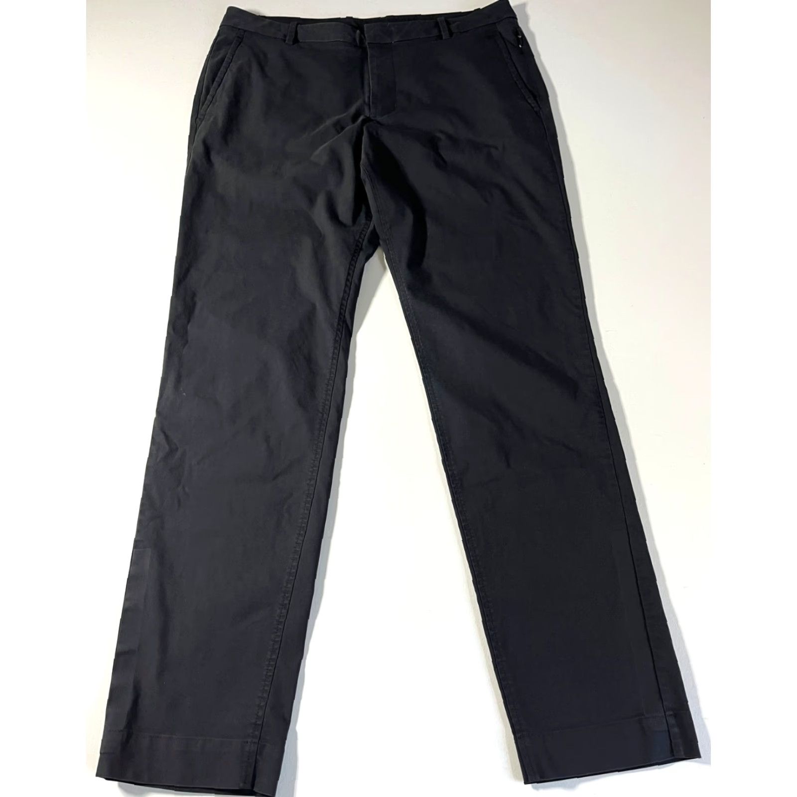 Vintage Kit and Ace Men’s Chino Pants Black 34 Regular 34 Cotton Blend Stretch Flat Front Belt Loops Straight Inseam 32 Casual Vintage/Preppy Style City Size US 34 / EU 50 - 3 Thumbnail