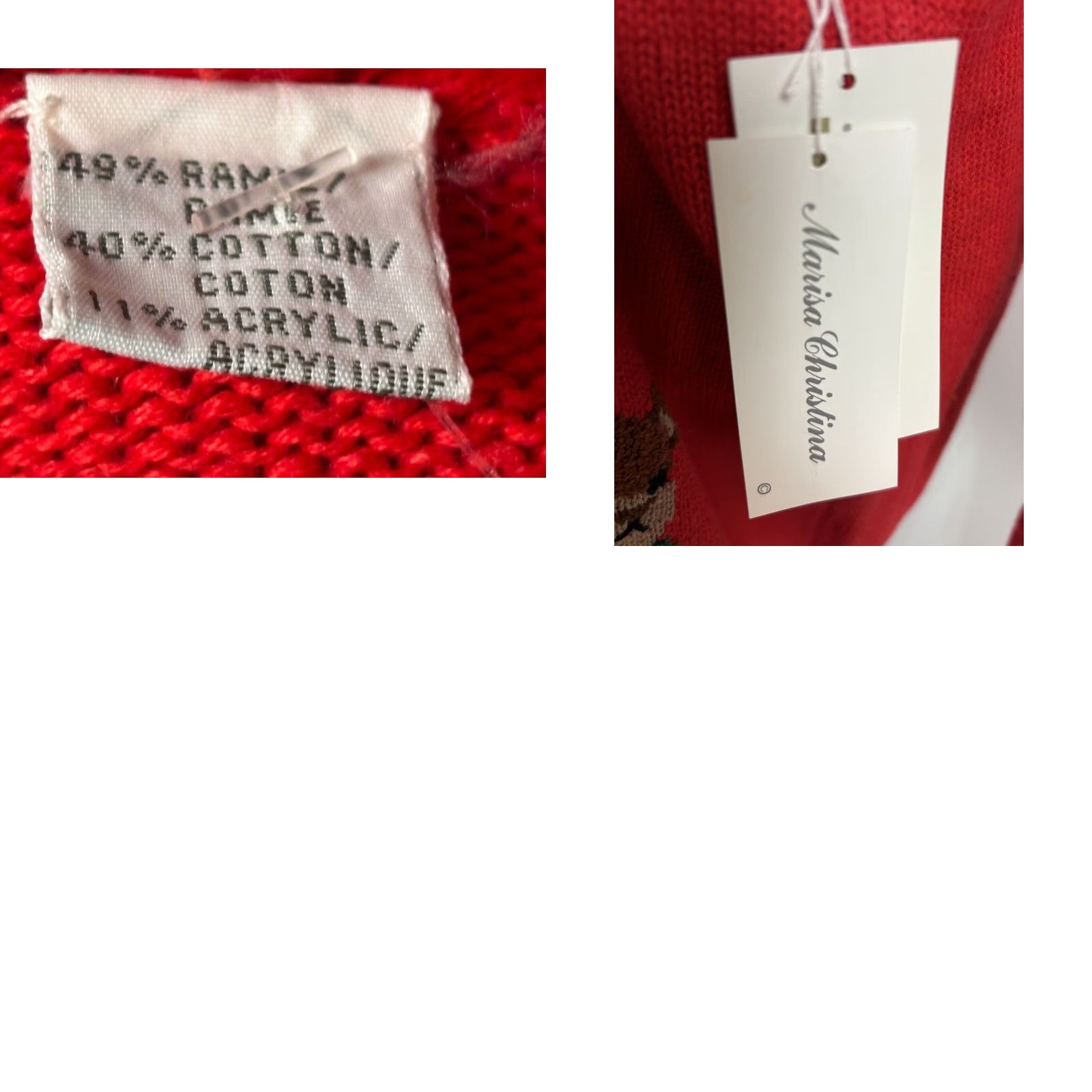 Vintage VINTAGE Marisa Christina Sweater Womens 3X Plus Red Teddy Bears 1990s Christmas 1994 Size XXL / US 16-18 / IT 52-54 - 8 Thumbnail
