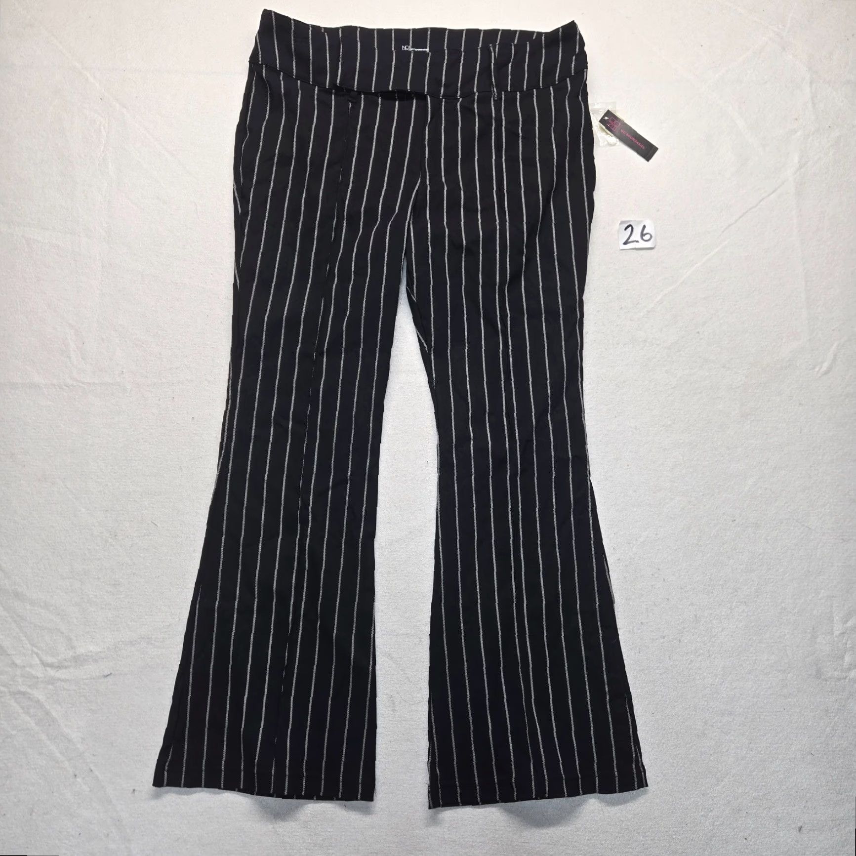 Vintage No Boundaries Millenium Flare Pants Womens XXL Black Striped High Rise Regular 2XL Pants Womens Size 40" / US 18 - 2 Thumbnail
