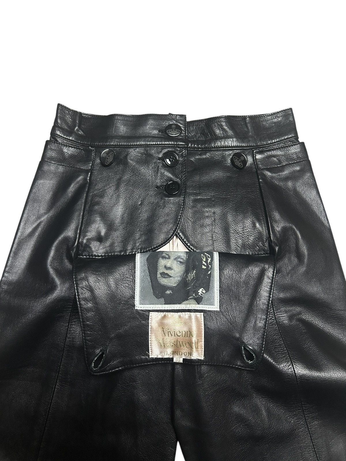 Vivienne Westwood 90s Sailor Leather Trousers Size 28" / US 6 / IT 42 - 1 Thumbnail