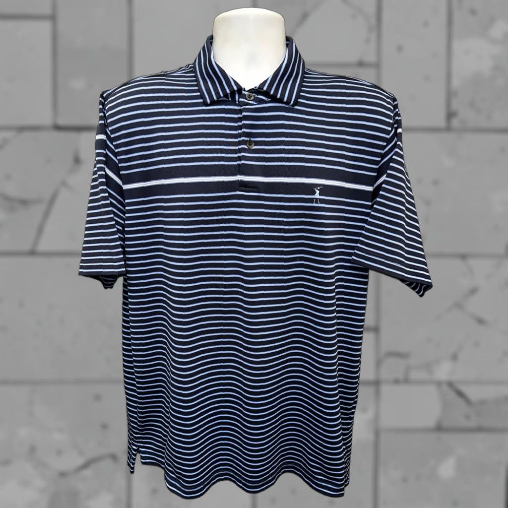 Vintage Fairway And Green Tech Mens Polo Shirt Short Sleeve Striped Blue Golf Size L Size US L / EU 52-54 / 3 - 1 Thumbnail