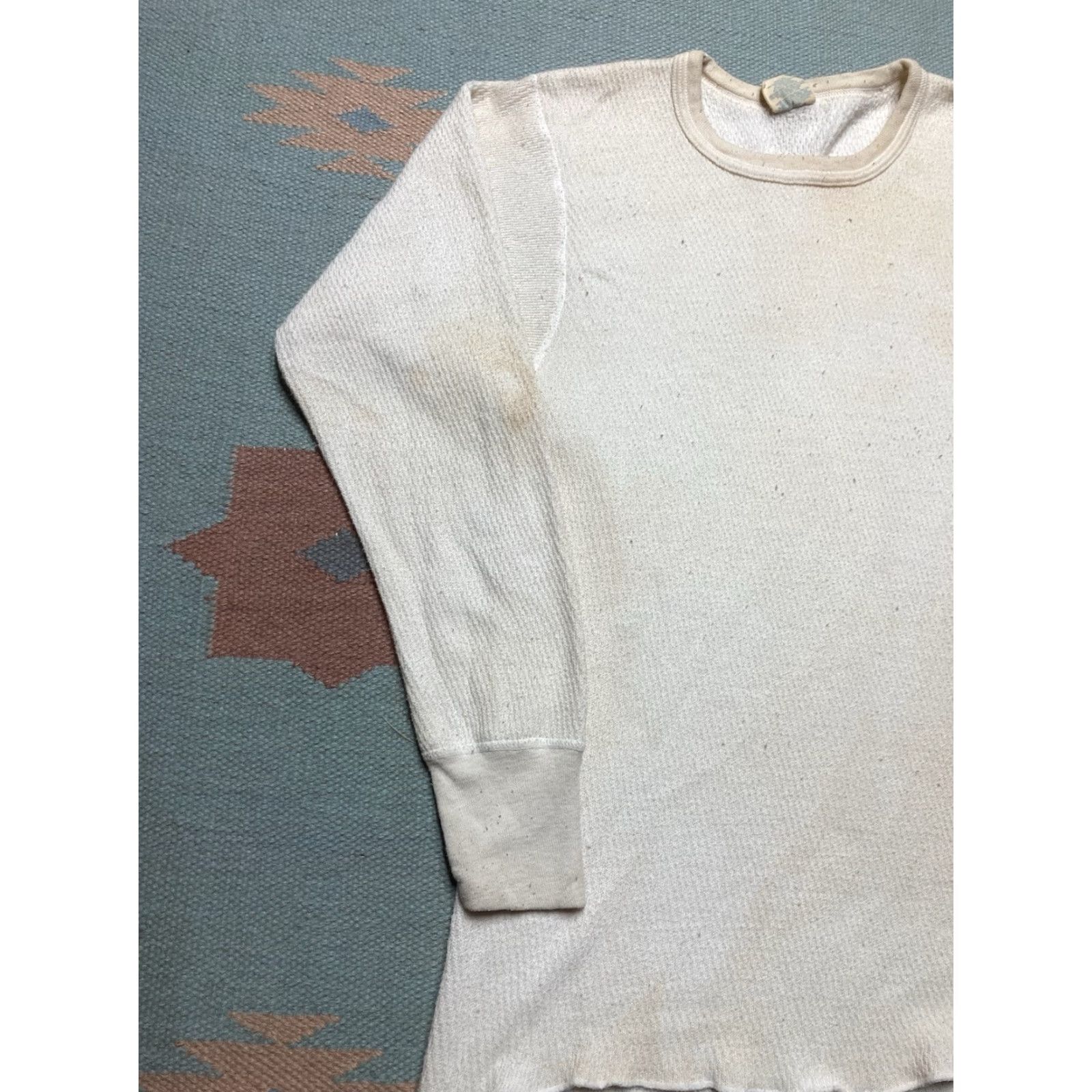 Vintage VINTAGE waffle knit thermal shirt long sleeve JE Morgan stained grunge large Size US L / EU 52-54 / 3 - 2 Thumbnail