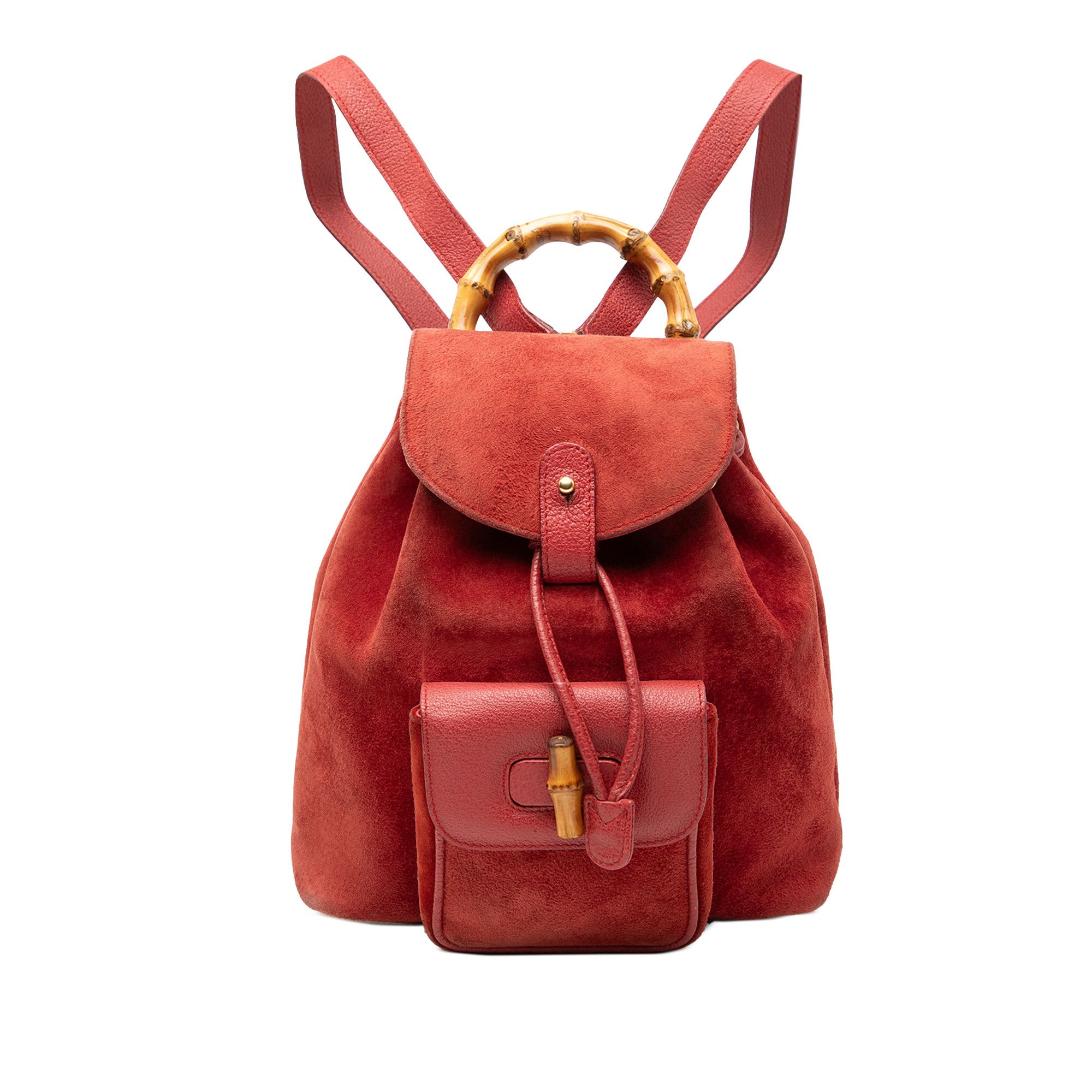 Gucci Gucci Suede Bamboo Backpack Size ONE SIZE - 1 Thumbnail