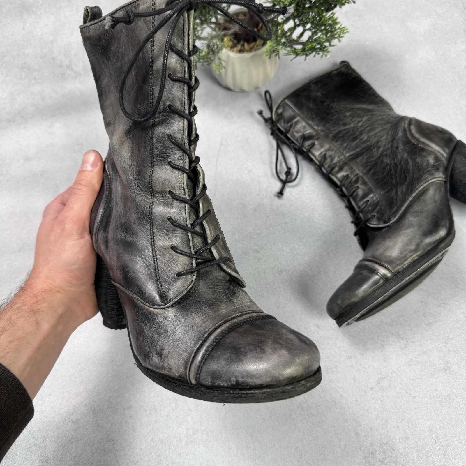 Allsaints All Saints Amarante Heel Distressed Leather Boots 39 US9 Size US 9 / IT 39 - 6 Thumbnail