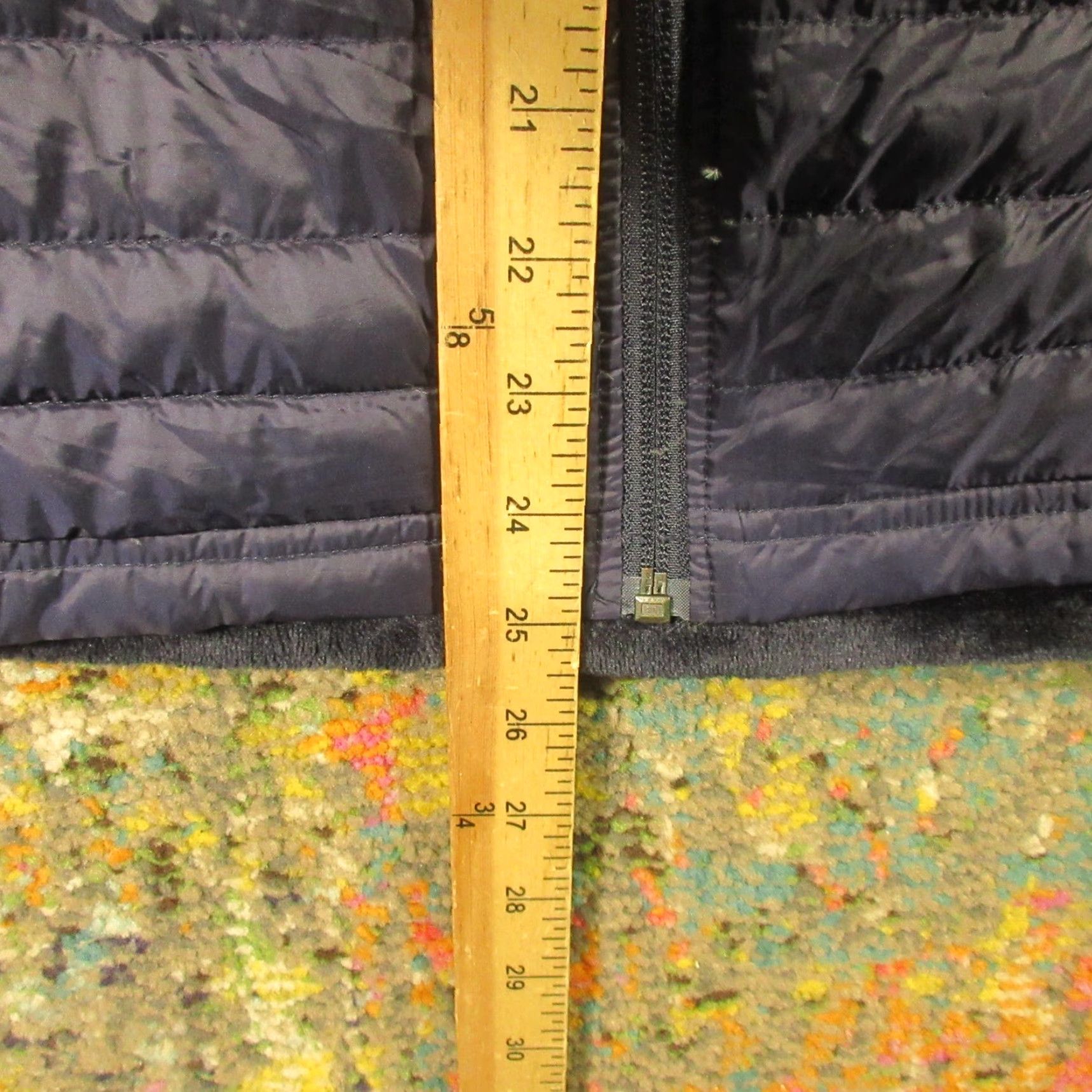 Vintage 32 Degrees Heat Puffer Fleece Jacket Womens M Navy Ultralight Mixed Media EUC Size M / US 6-8 / IT 42-44 - 7 Thumbnail