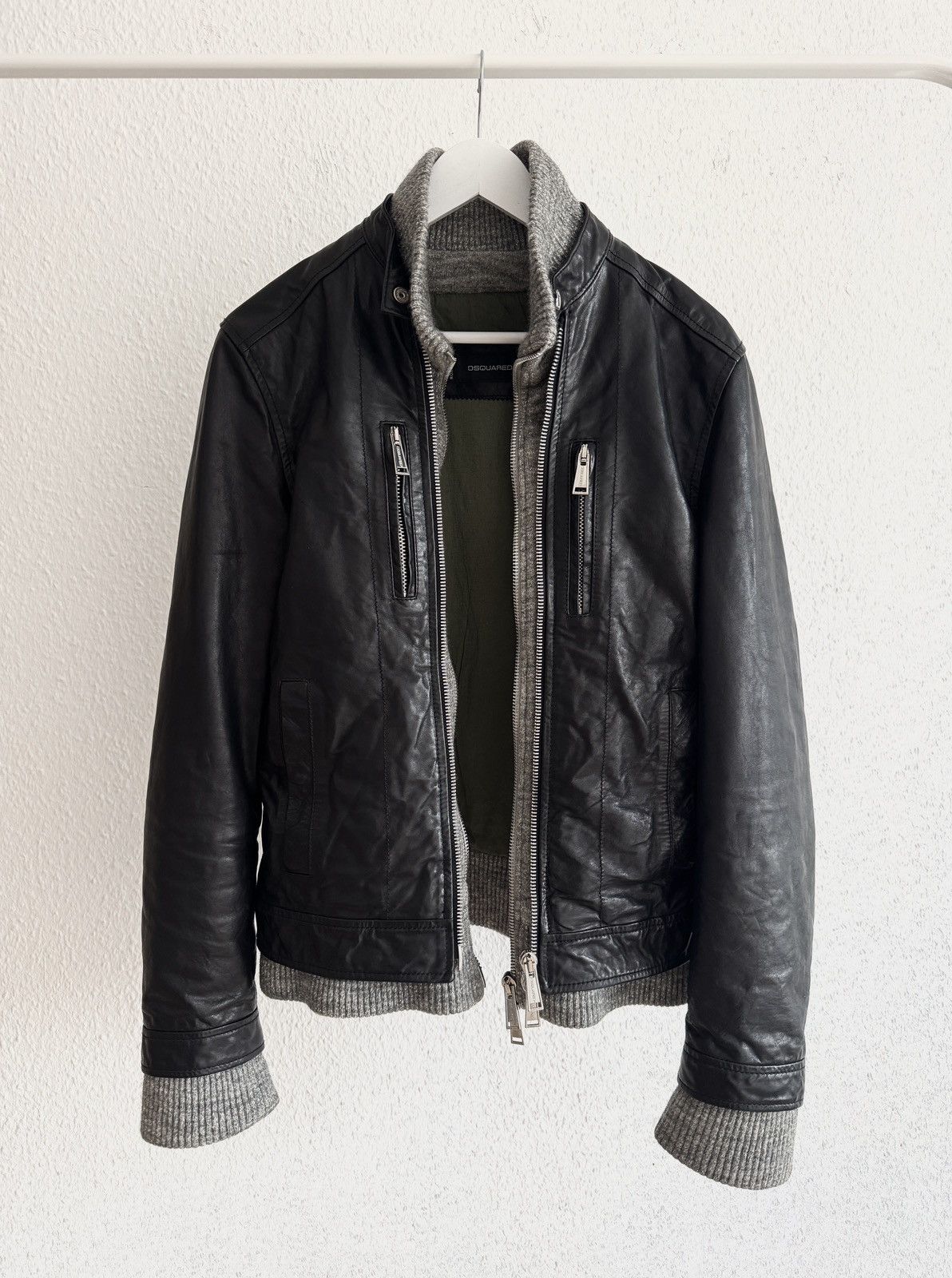 Dsquared2 Dsquared2 Double Layered Leather Jacket Size US M / EU 48-50 / 2 - 1 Thumbnail