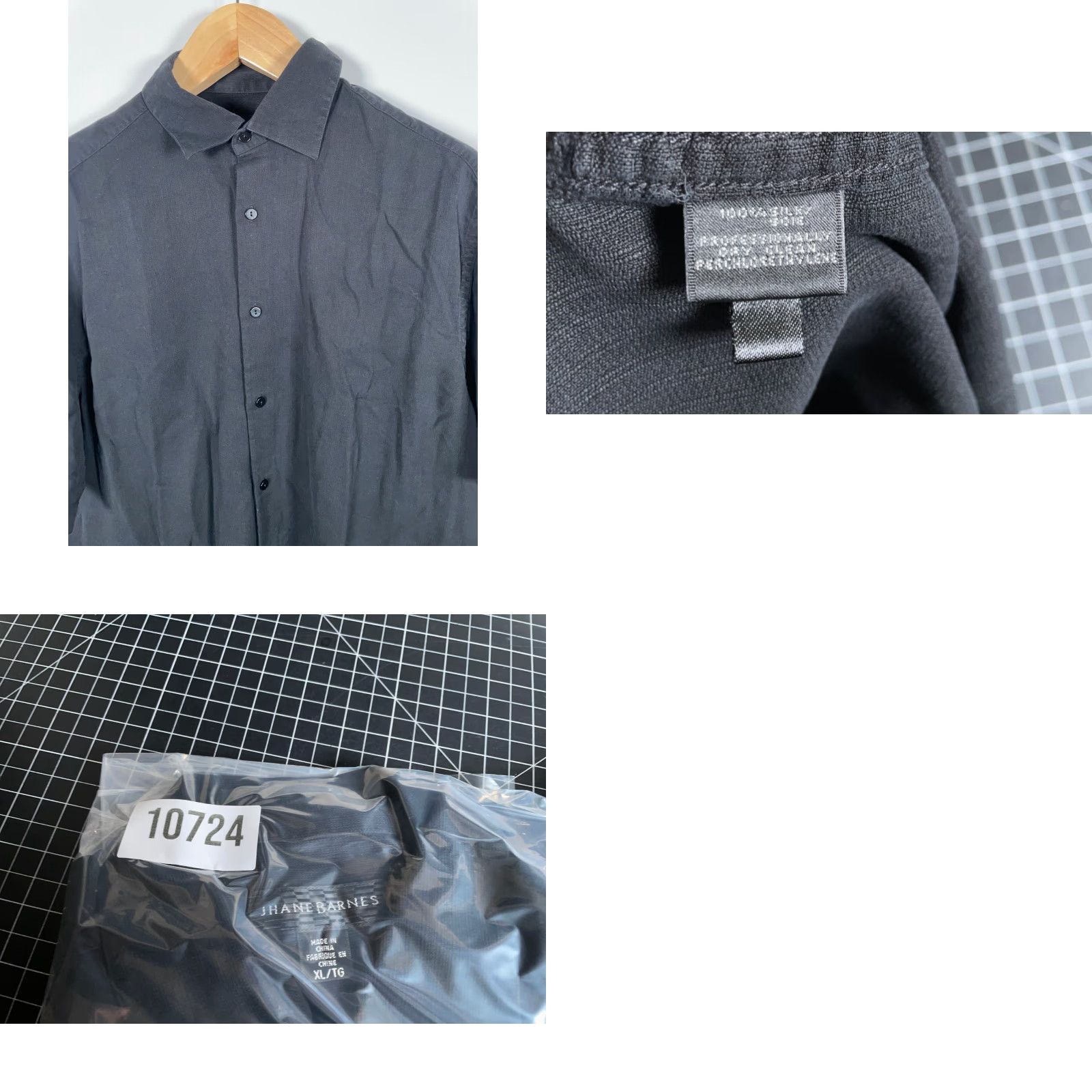Vintage Jhane Barnes Silk Button-Up Shirt XL Black Short Sleeve Men’s Solid Textured Casual 90s Retro Preppy Size US XL / EU 56 / 4 - 8 Thumbnail