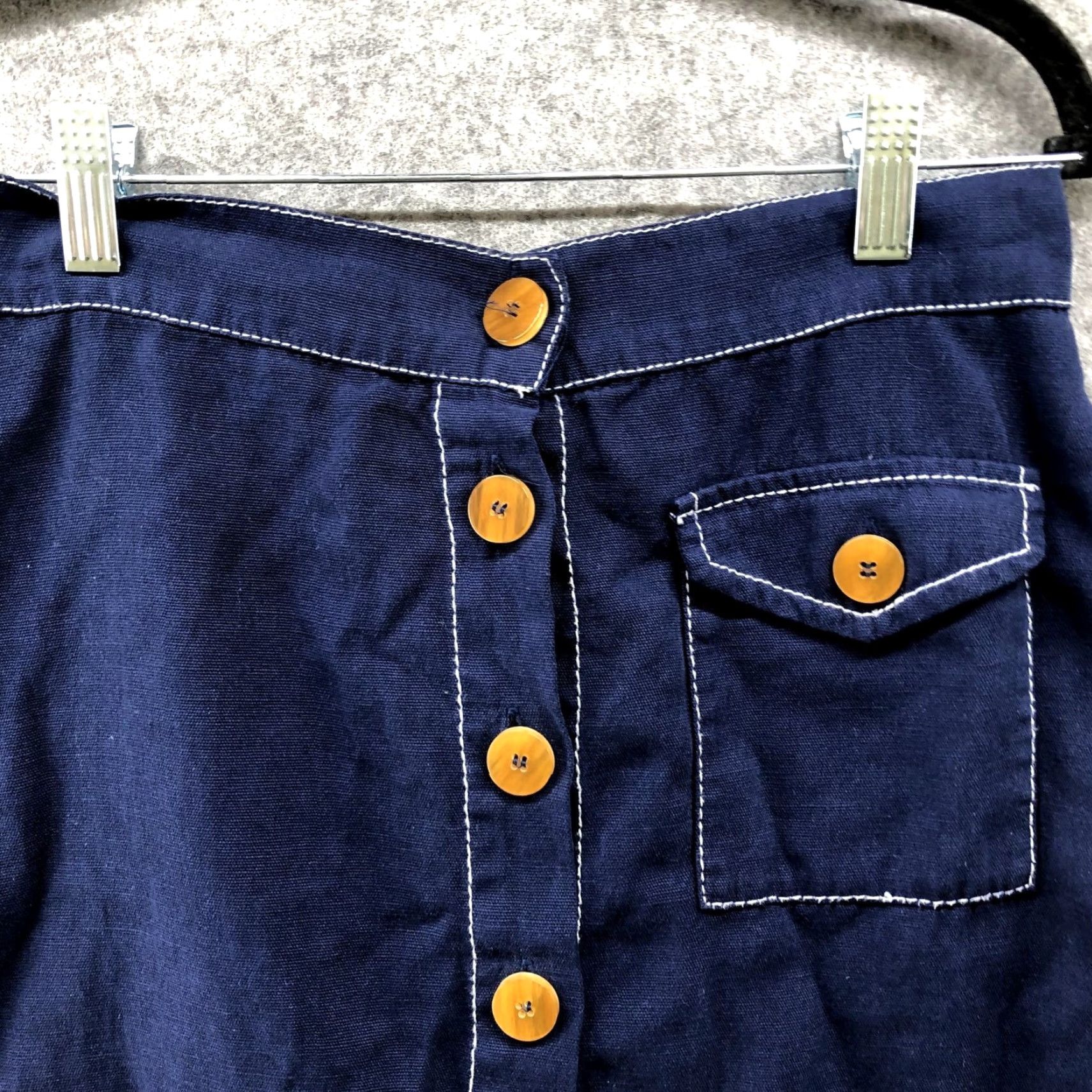 Zara Zara Women's Denim Mini Skirt M Blue Button Front High Rise Casual Lightweight Cotton 90s Style Size 32" / US 10 / IT 46 - 3 Thumbnail