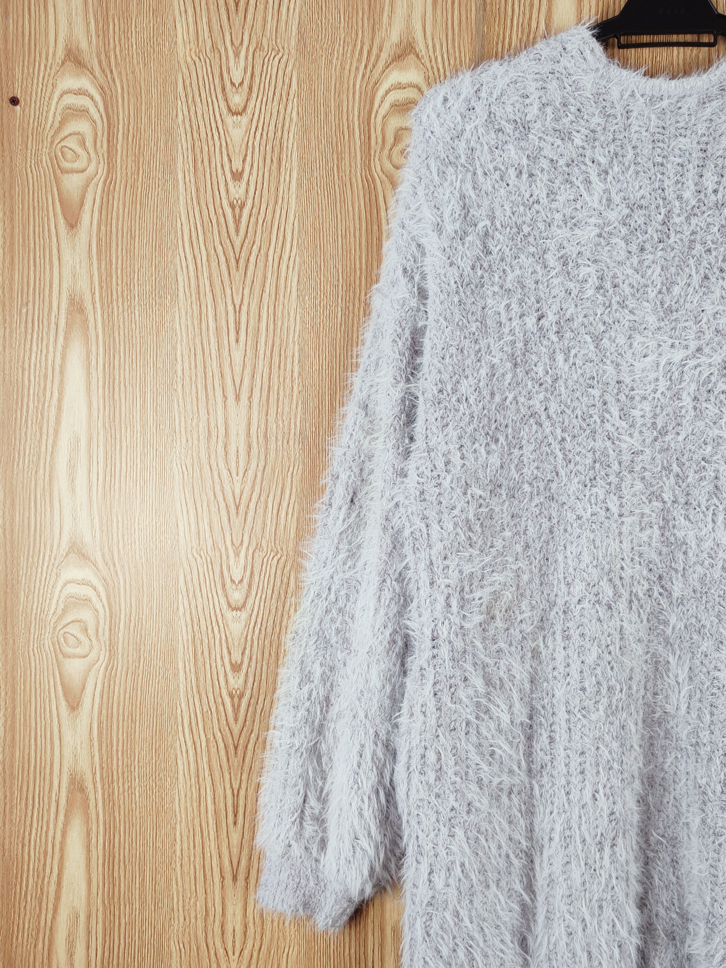 Japanese Brand × Vintage VINTAGE RARE OZOC Dark Gray Fur Mohair Knitwear Cardigan Size L / US 10 / IT 46 - 9 Thumbnail