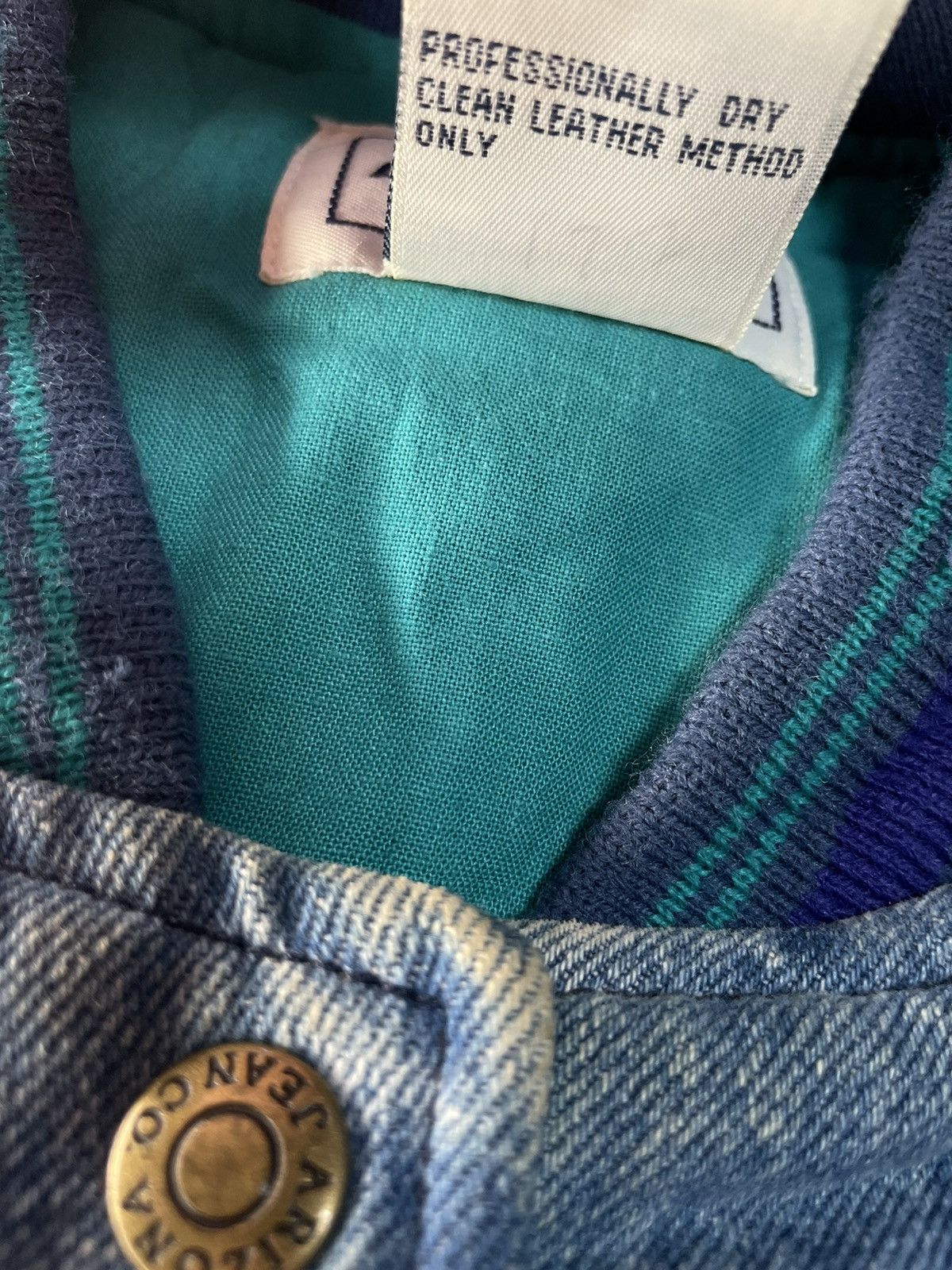 Arizona Jean Co. Vtg 90s Arizona Jean Co Denim Varsity Bomber Jacket Size US M / EU 48-50 / 2 - 7 Thumbnail