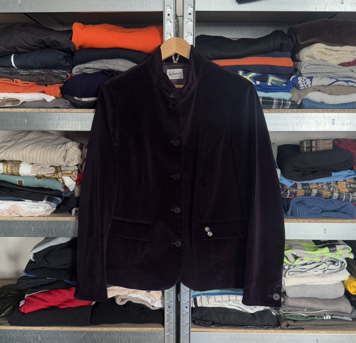 Designer Luis Trenker 48size velour purple blazer jacket coat Size XL / US 12-14 / IT 48-50 - 13 Thumbnail