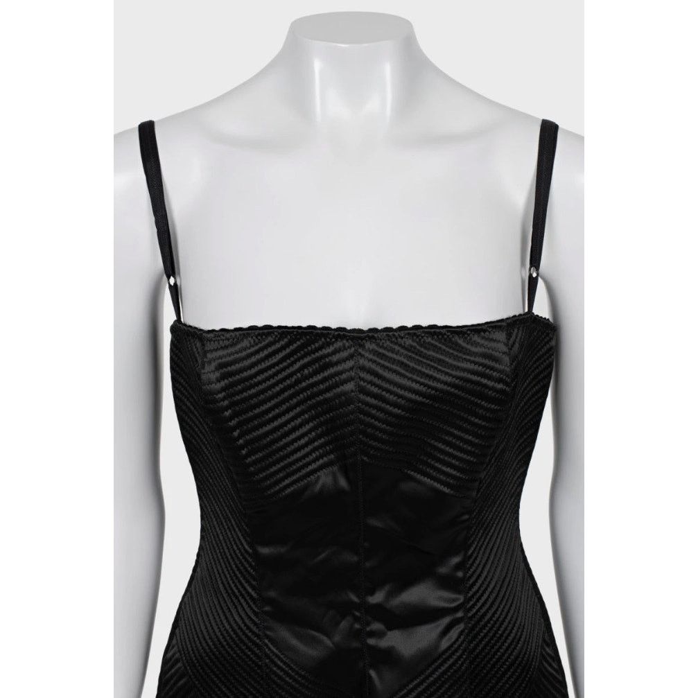 Dolce & Gabbana Dolce & Gabbana Black Acetate Fitted Dress Sz.46 Size XL / US 12-14 / IT 48-50 - 4 Thumbnail