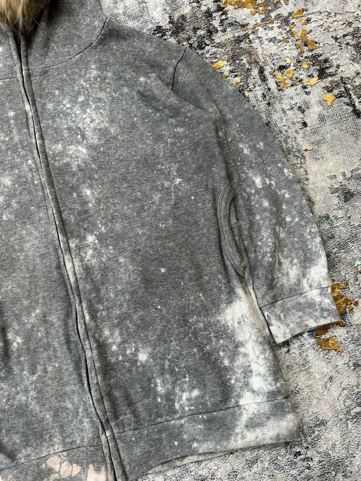 CRAZY TRASHED GOAT FUR ZIP UP HOODIE IFSIXWASNINE PUNK STYLE