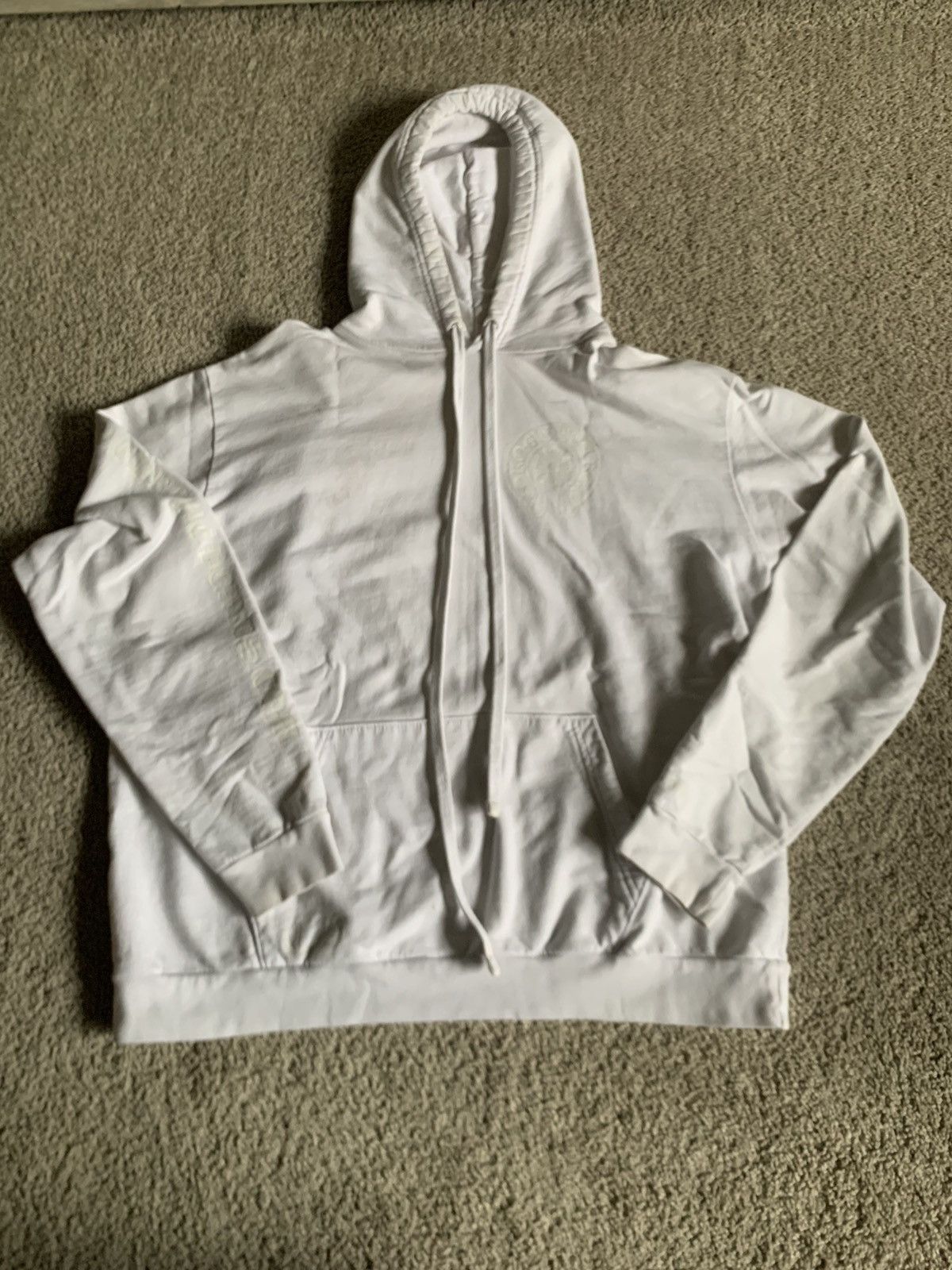 image of Chrome Hearts Glow In The Dark Hoodie Used Size Large in White, Men's