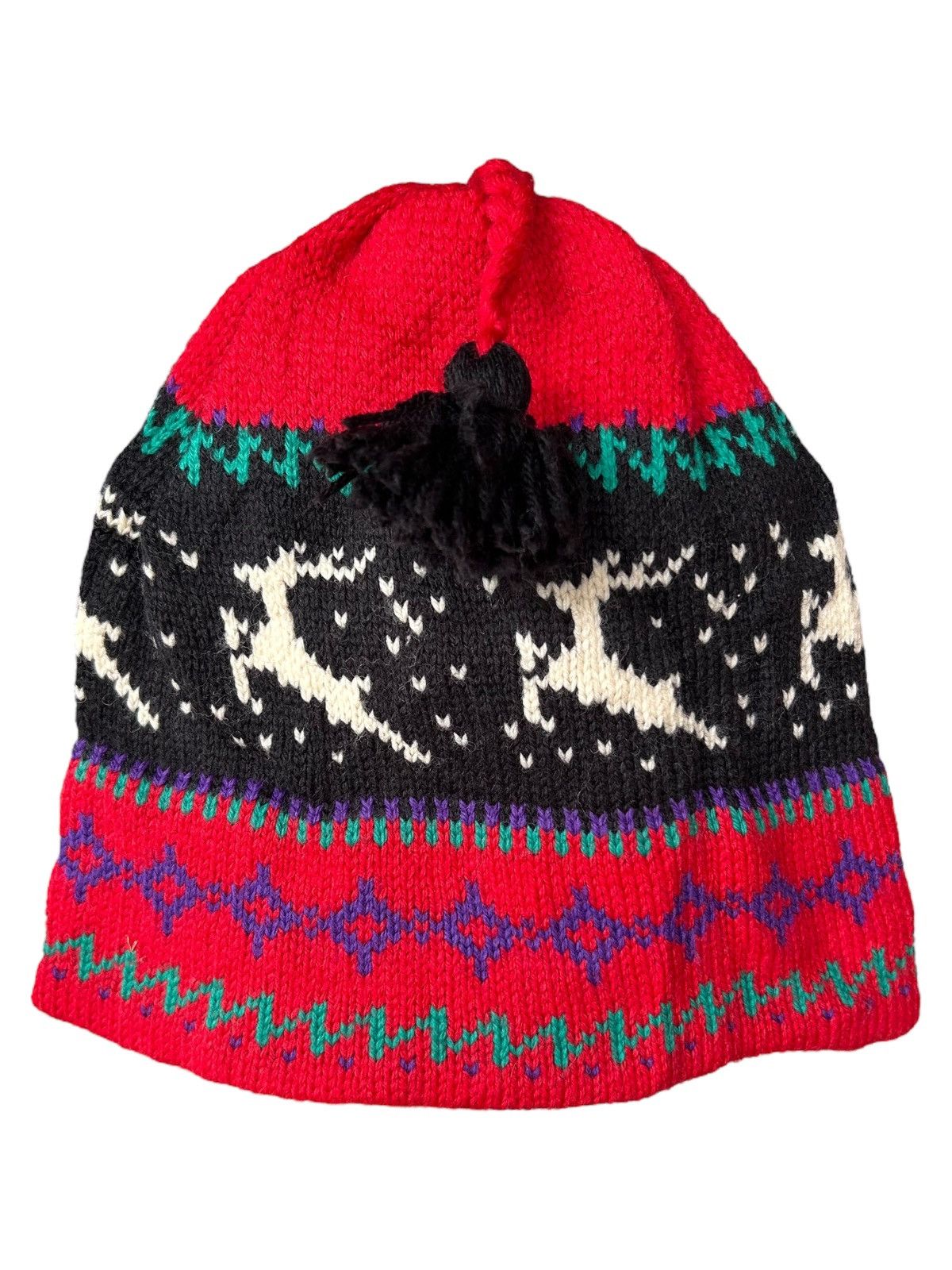 Japanese Brand × Kapital × Vintage Vintage Crochet Knitt Made in Usa Wool Beanie Hats Size ONE SIZE - 1 Thumbnail