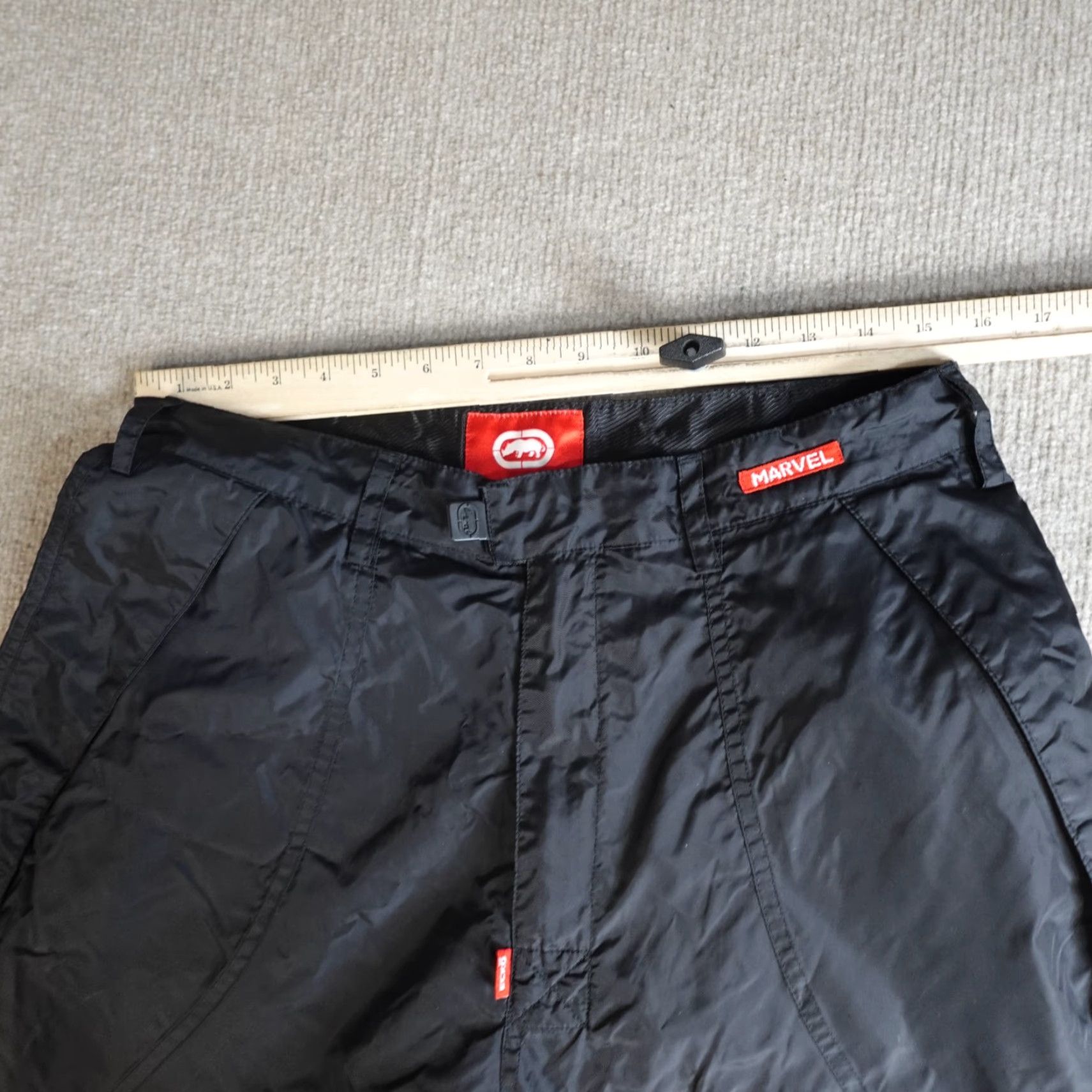 Ecko Unltd. VINTAGE Ecko Unltd. Pants Mens 30 Black Nylon Marvel 2000 Y2K Wide Leg Track Pants Straight Leg Regular Mens Black Nylon 30" Waist Vintage Size US 30 / EU 46 - 4 Thumbnail