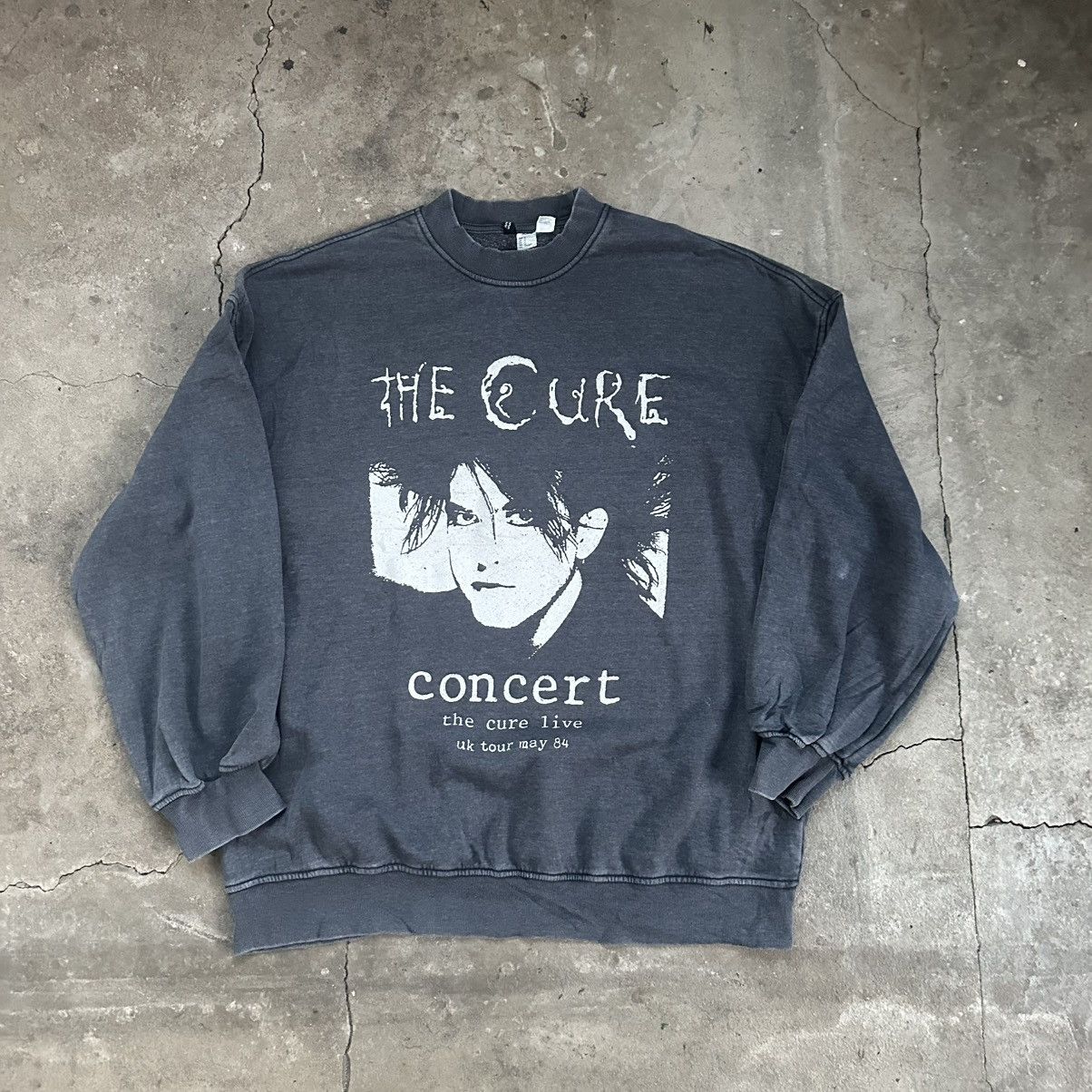 The Cure Band Rare Washed Oversize Rock Crewneck Hype Y2k