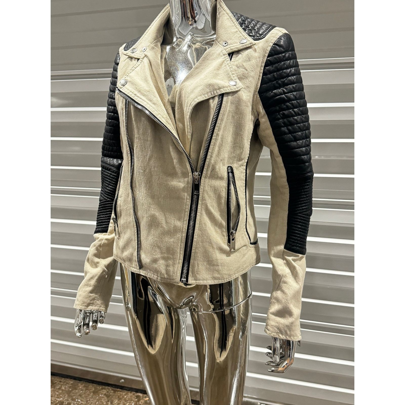 & Other Stories Motorcycle Faux Leather Jacket Size M / US 6-8 / IT 42-44 - 2 Thumbnail