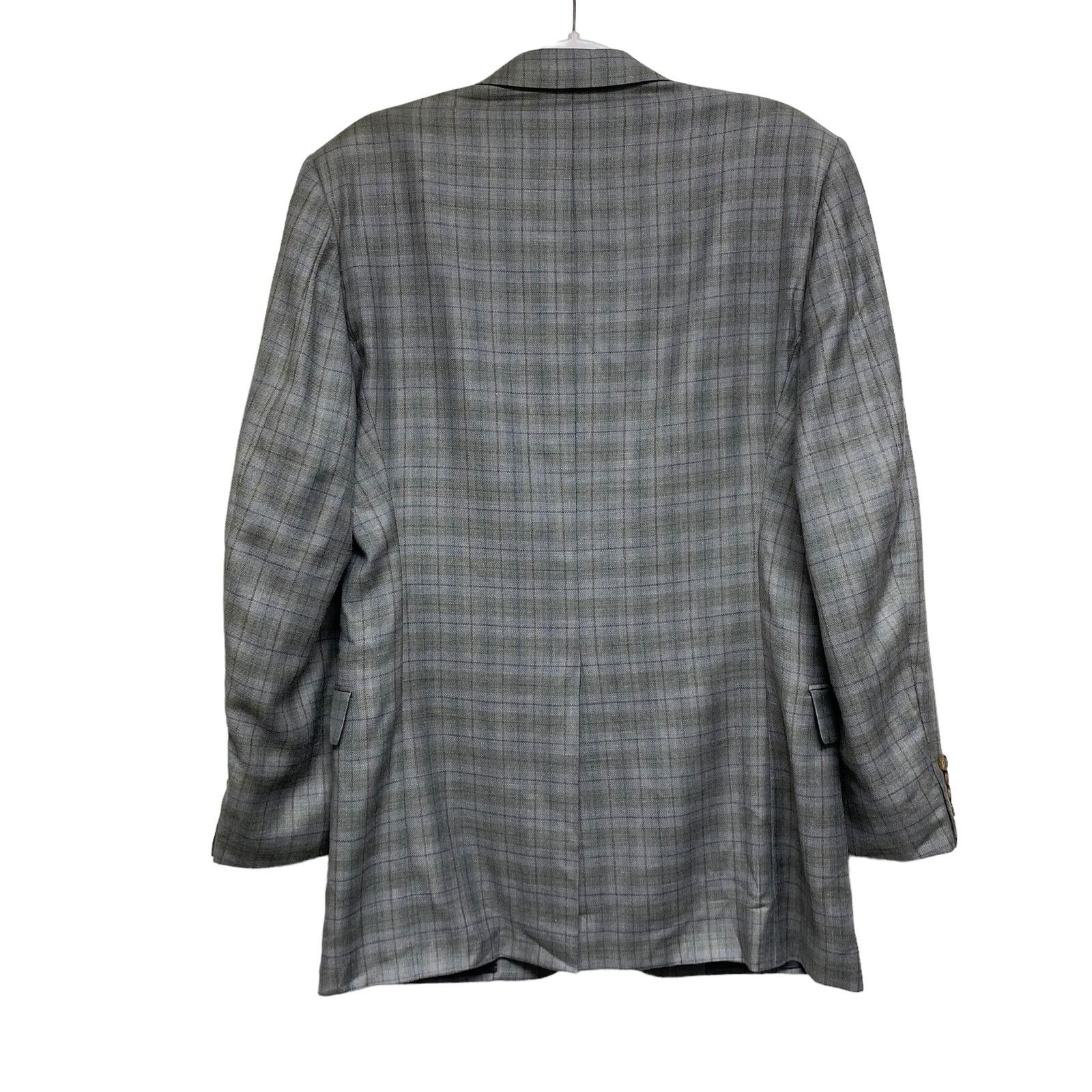 Hickey Freeman Hickey-Freeman 2 Button Plaid Grey Sports Coat Blazer Size 42L - 10 Thumbnail
