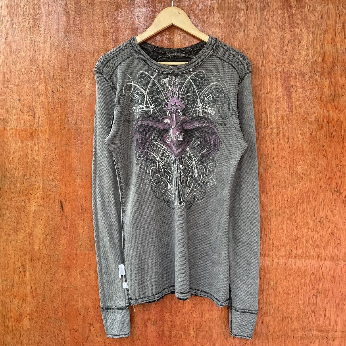 Affliction Vintage Y2K Affliction Tattoo Reversible Tee Shirt Size US XL / EU 56 / 4 - 3 Thumbnail