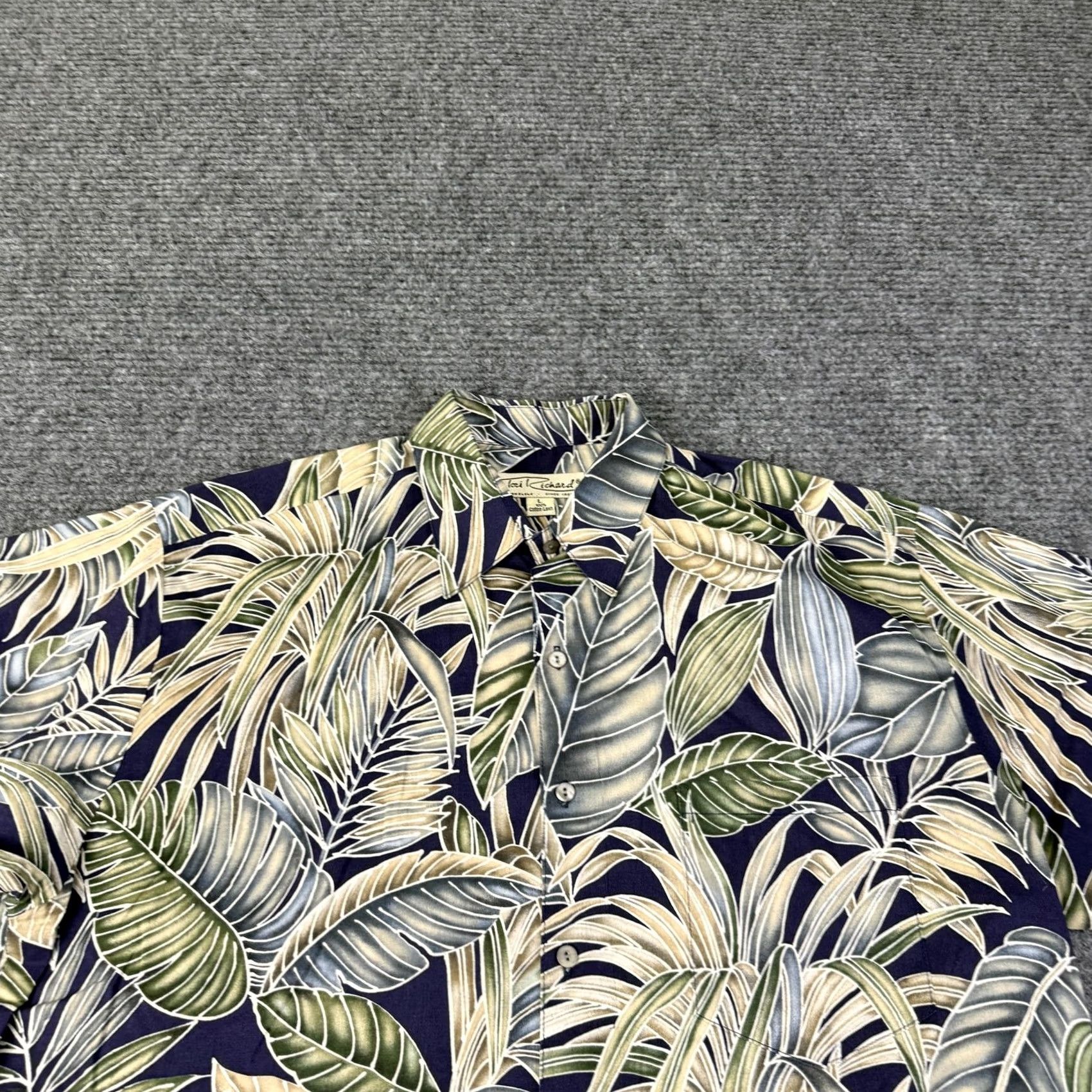 Tori Richard Tori Richard Shirt Mens Large Multicolor Leaf Hawaiian Aloha Cotton Tropical Shirt (L) Mens Mitt? Size US L / EU 52-54 / 3 - 3 Thumbnail