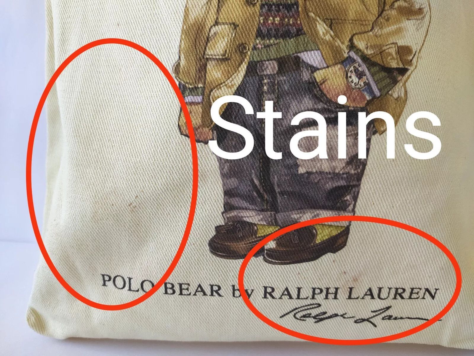 Polo Ralph Lauren Polo Ralph Lauren Polo Bear Cotton Canvas Tote Bag IFD 8037 Size ONE SIZE - 11 Thumbnail