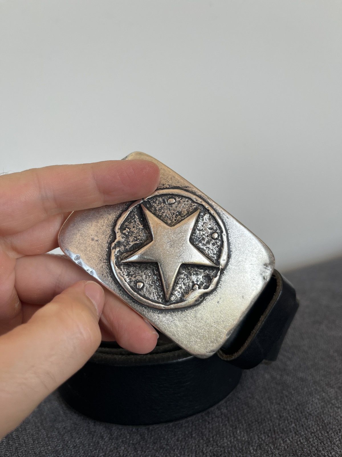Cowboy Equipment Vittozzi Thick Leather Star Buckle Heavy Western Belt Size ONE SIZE - 5 Thumbnail