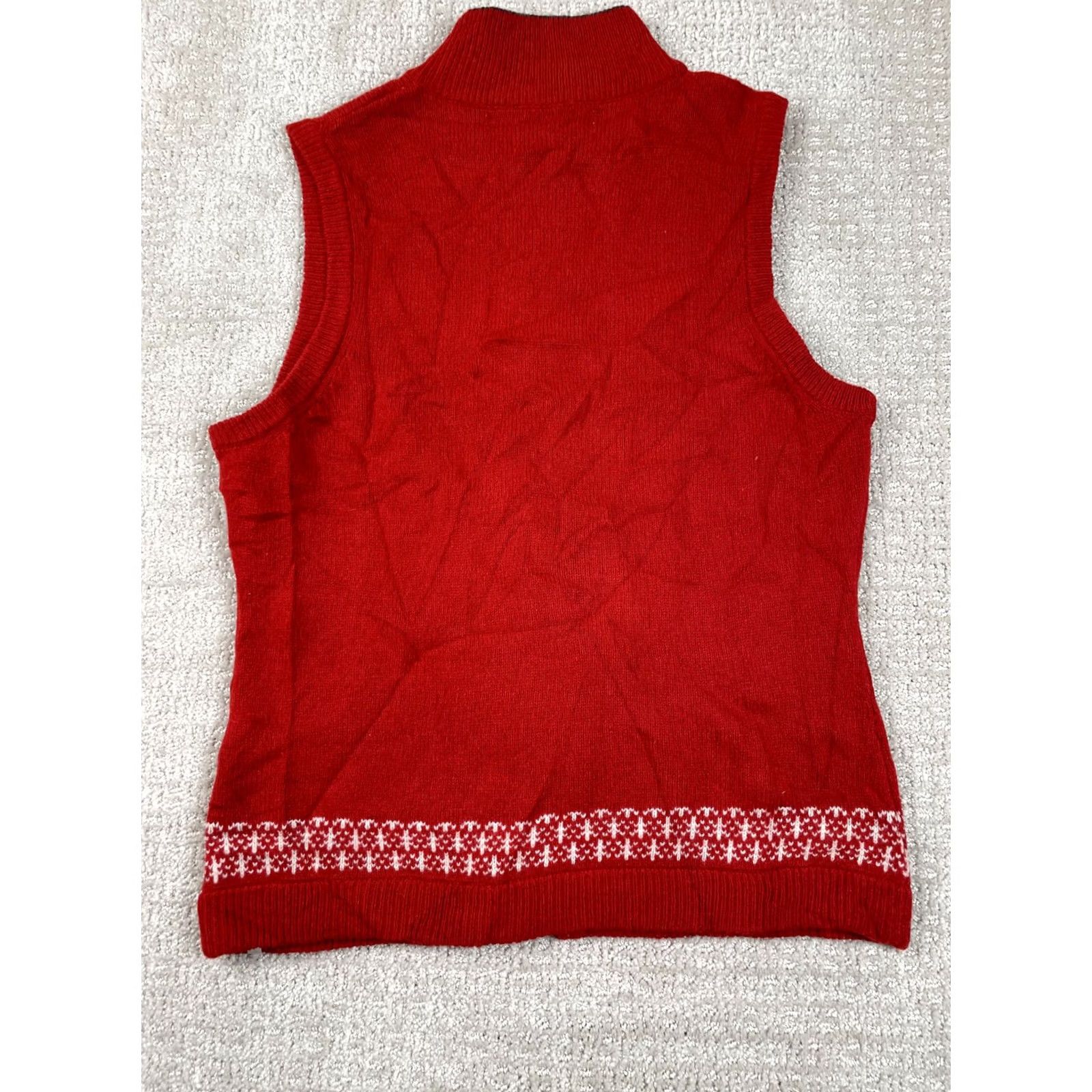 Vintage Woolrich Vest Womens Small Knit Lambswool Full Zip Grazing Deer Winter Red Pale Size S / US 4 / IT 40 - 6 Thumbnail
