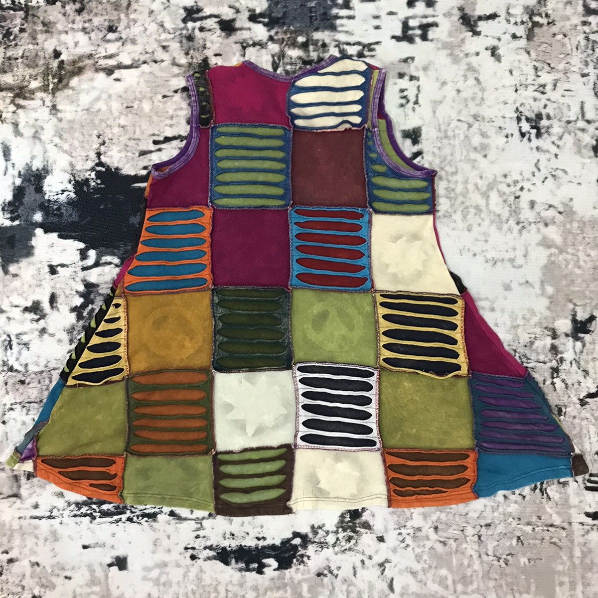 Custommade × Japanese Brand Nepaile Custommade Patchwork Multicolor Sleeveless Dress Size S / US 4 / IT 40 - 6 Thumbnail