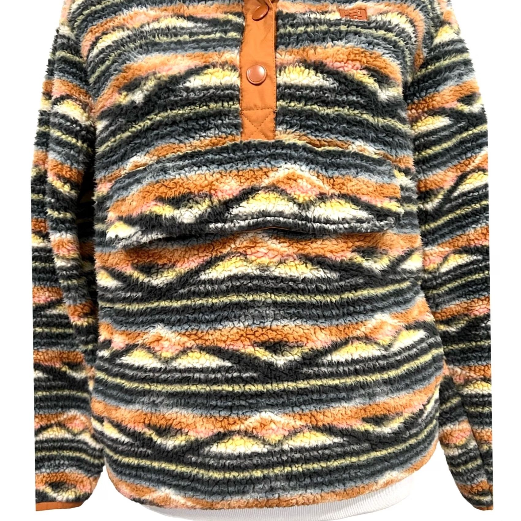 Billabong Billabong A/Div Switchback Sherpa Pullover Aztec 1/4 Snap Mock Neck Sz S Multicolor Fleece Sweatshirt Women Pullover Size S / US 4 / IT 40 - 4 Thumbnail
