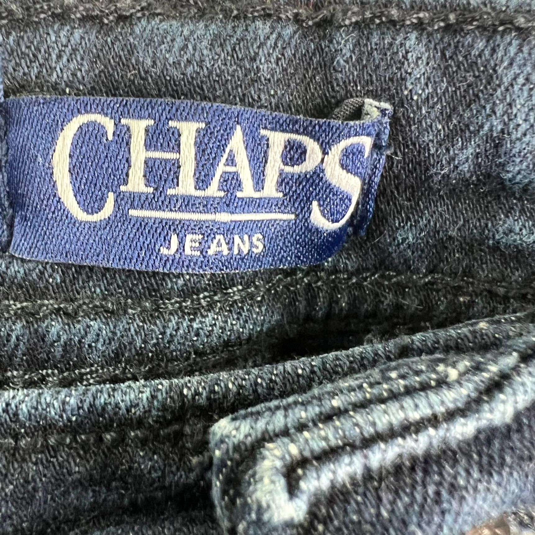 Chaps VINTAGE Chaps Jeans Slim Straight Denim Mens 34 Dark Blue 34x30 90s Logo, 5-Pocket, Mid Rise, Regular Size Mens Size US 34 / EU 50 - 4 Thumbnail