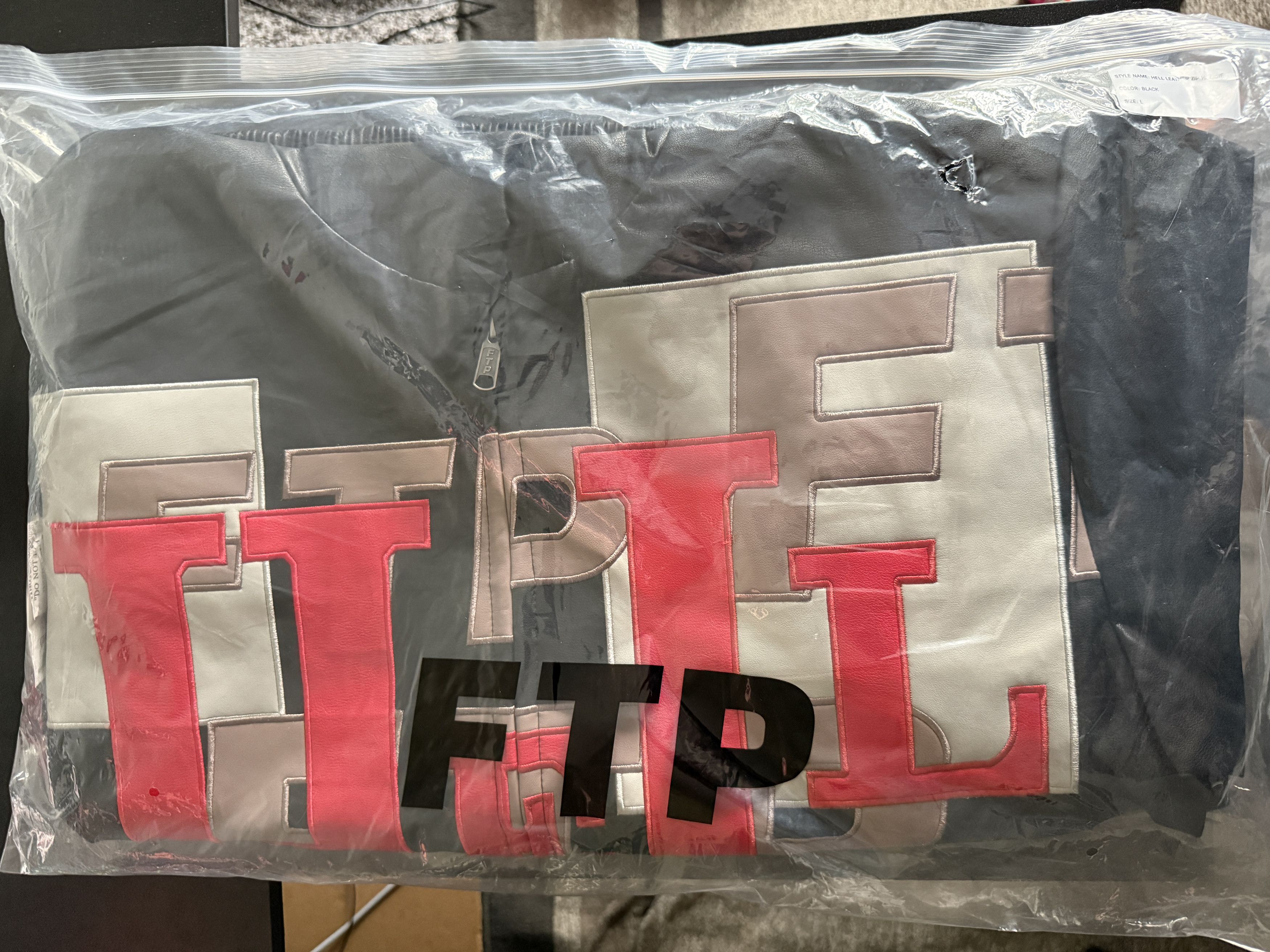 Fuck The Population FTP Black Leather Hoodie - LARGE (BRAND NEW) Size US L / EU 52-54 / 3 - 1 Thumbnail