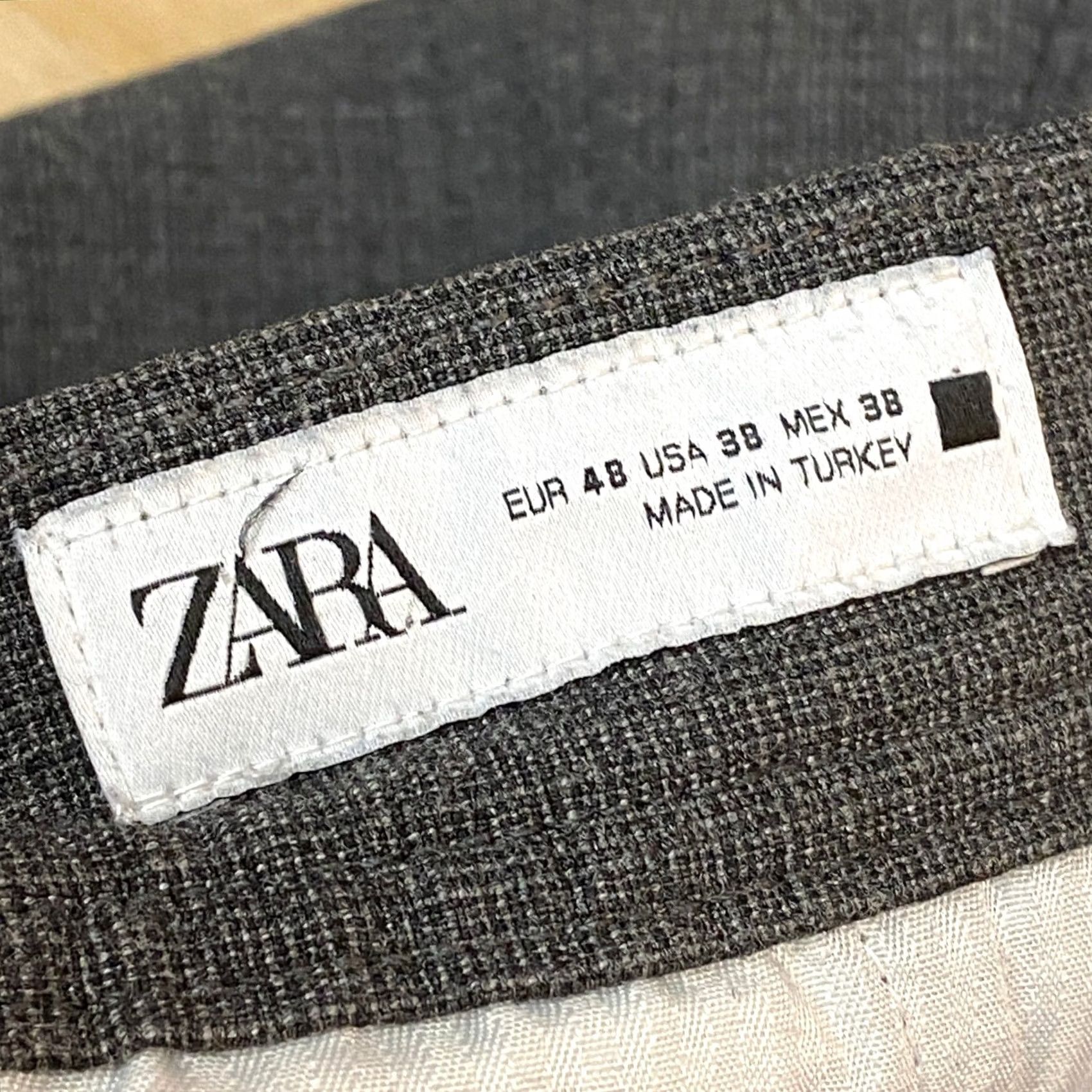 Zara Zara Dress Pants Gray 38 Slim Flat Front Pockets Stretch Office Workwear Mens Pants Career Casual Business Modern Fit Size US 38 / EU 54 - 3 Thumbnail