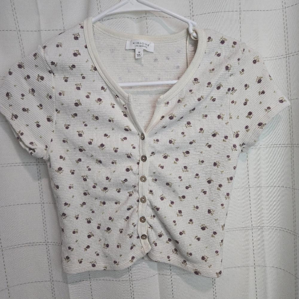 Other Kirious Cream Floral Button-Up Top Size M / US 6-8 / IT 42-44 - 1 Thumbnail