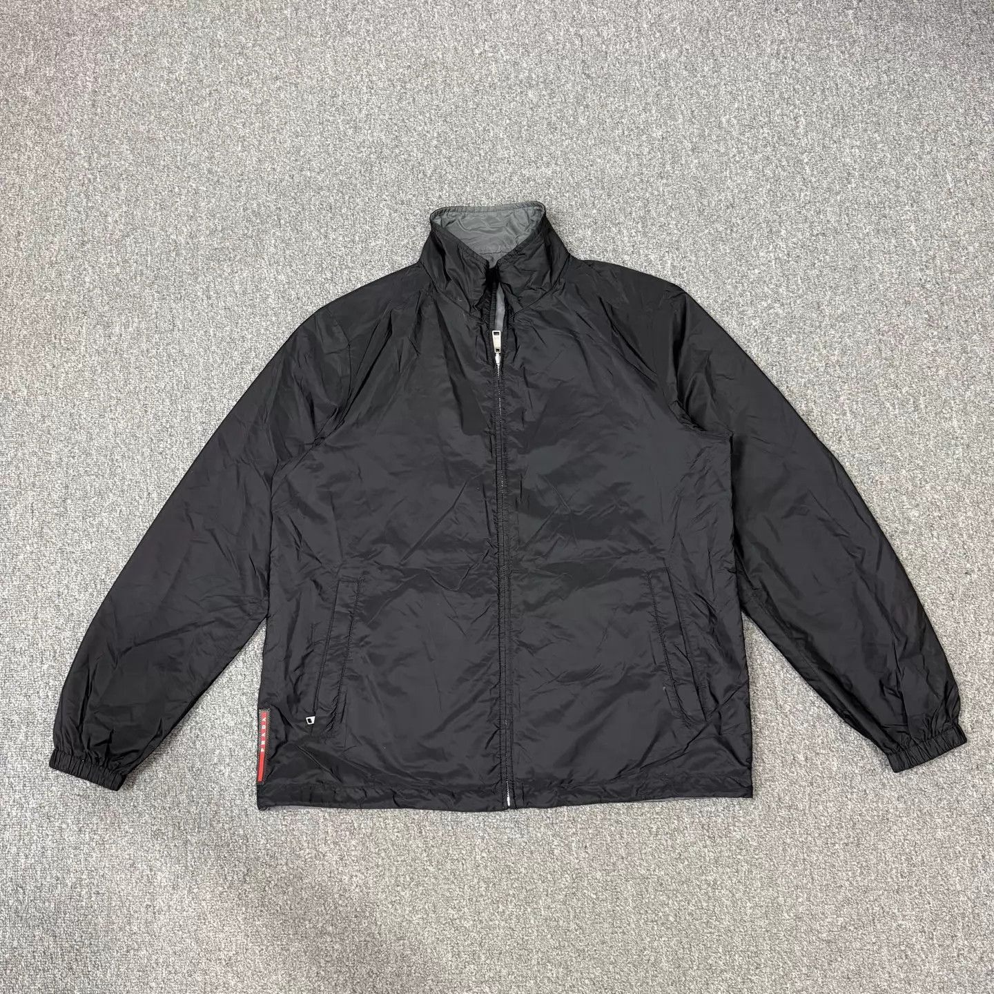 Prada Prada Black/Gray Logo Hem 2-Sided Nylon Jacket Size US XL / EU 56 / 4 - 1 Thumbnail