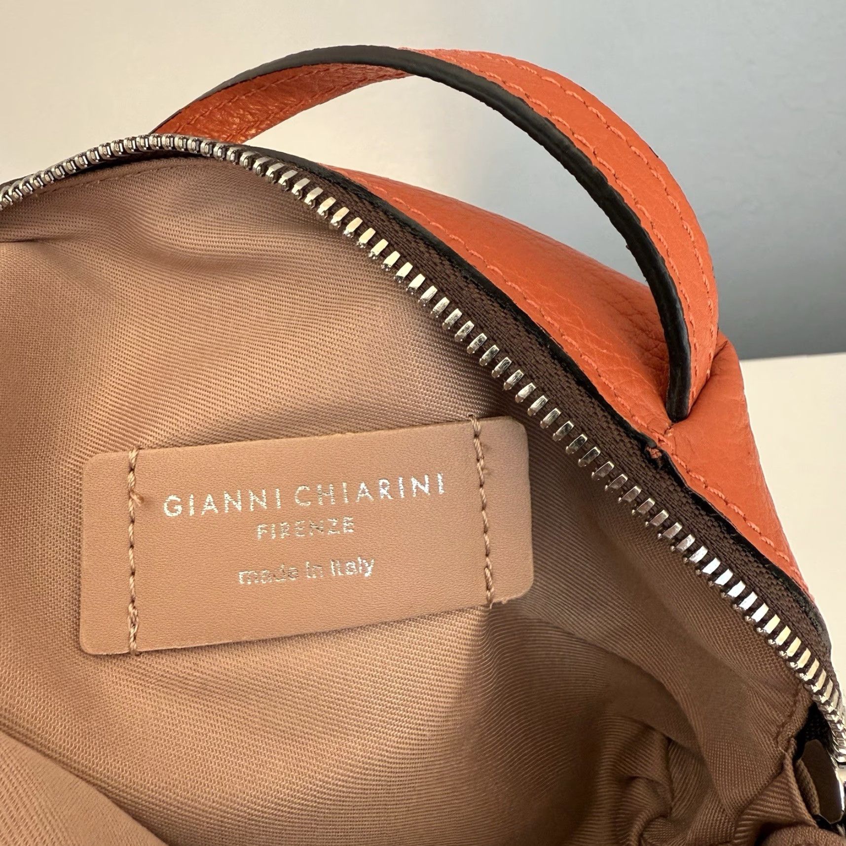 Gianni Chiarini Gianni Chiarini Leather Alifa 2-Way Tote Bag Small Crossbody Purse Bag Orange Women Bag Orange 2-way Shoulder Bag Womens Size ONE SIZE - 6 Thumbnail