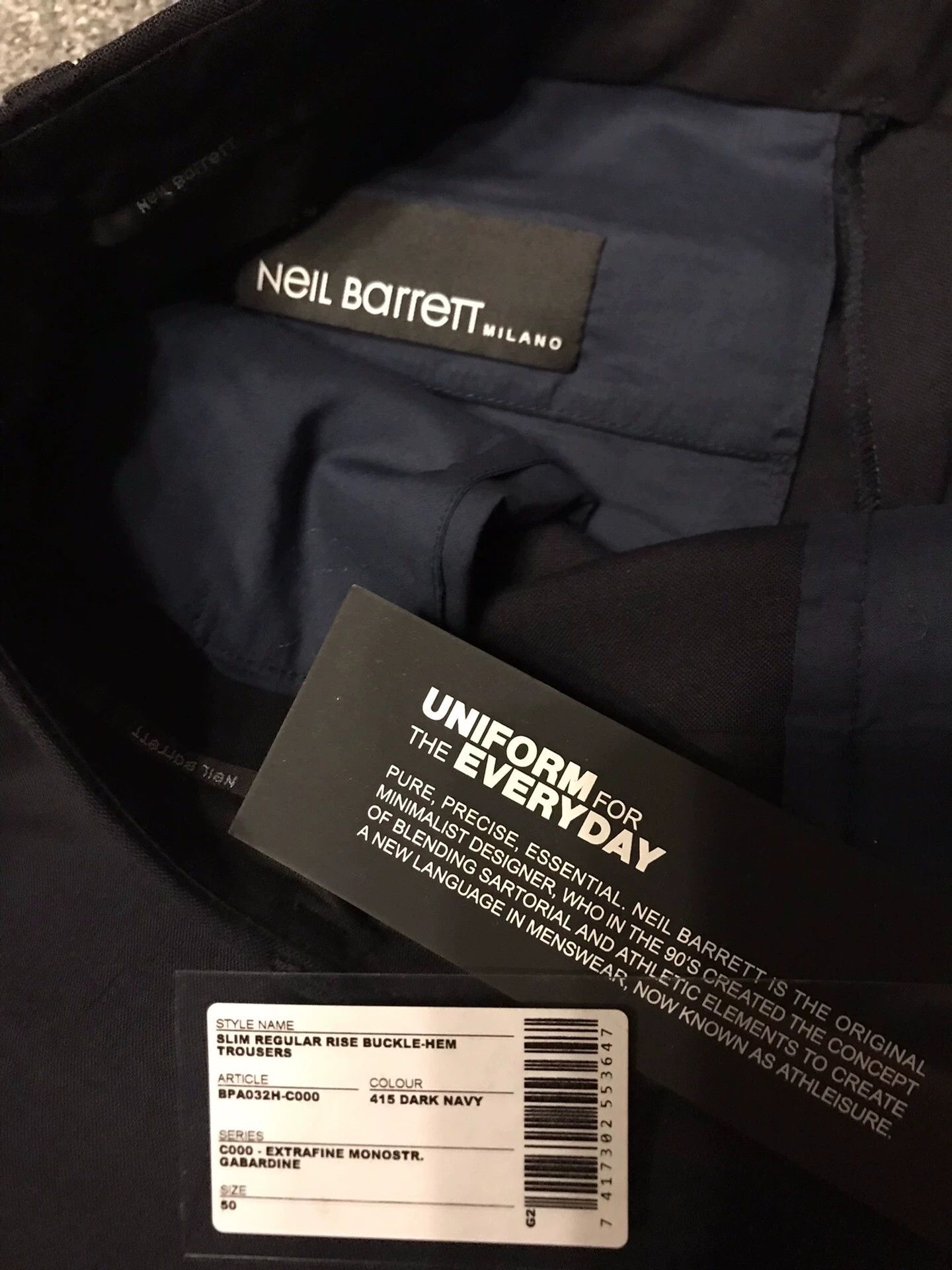Neil Barrett Neil Barrett Straight Wool Blend Black 50 Hem Lock Size US 34 / EU 50 - 3 Thumbnail