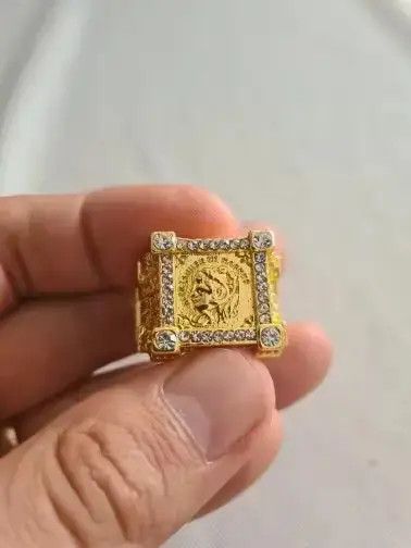 Other Domineering Square Carved Ring Size ONE SIZE - 4 Thumbnail