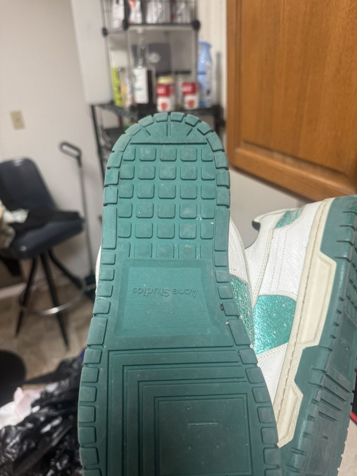 Acne Studios Acne Studios LowTop Pop Sneakers - Size 45 - White/Green Size US 12 / EU 45 - 12 Thumbnail