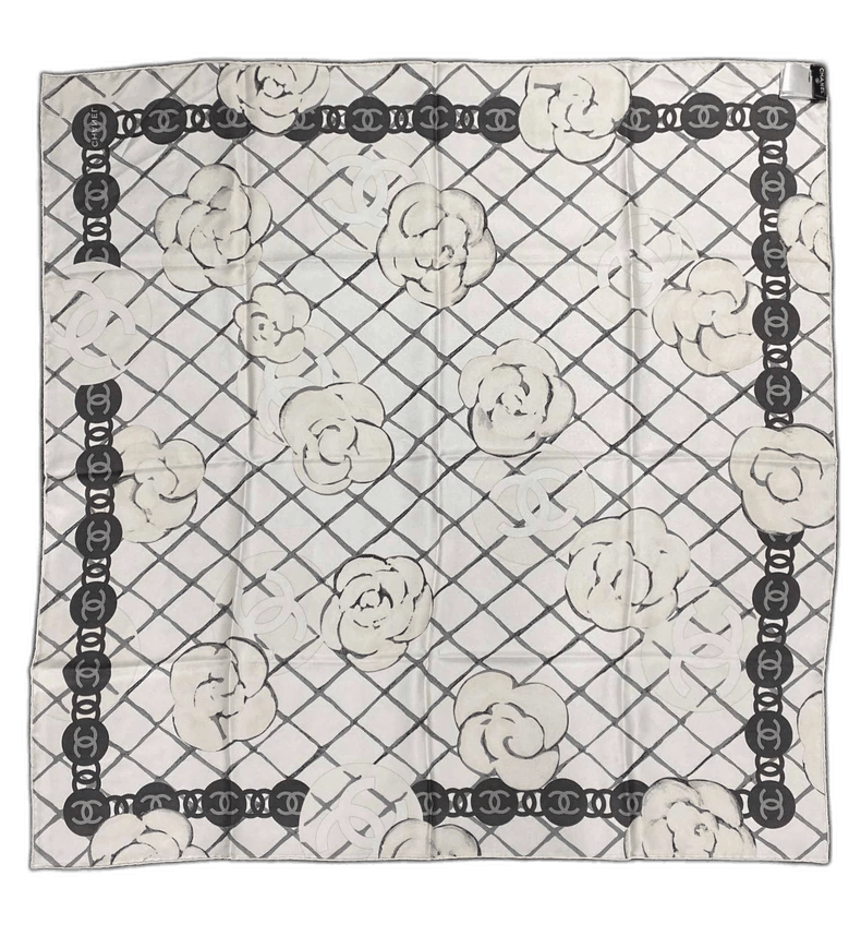 Chanel Chanel Silk Scarf with Floral Design-yf Size ONE SIZE - 1 Thumbnail
