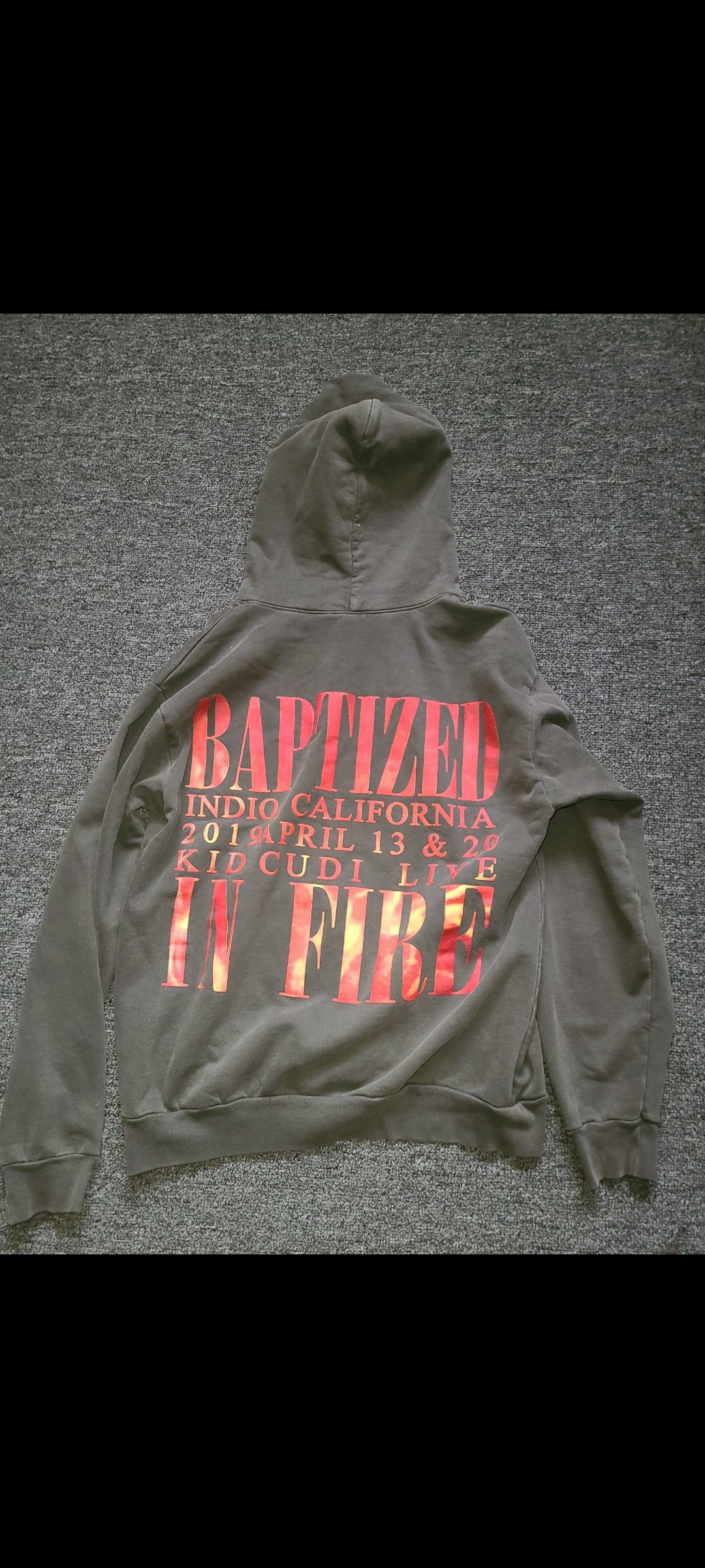 Kid Cudi KID CUDI SAVES Baptized in Fire Hoodie Unisex Dark Gray Size US M / EU 48-50 / 2 - 2 Thumbnail