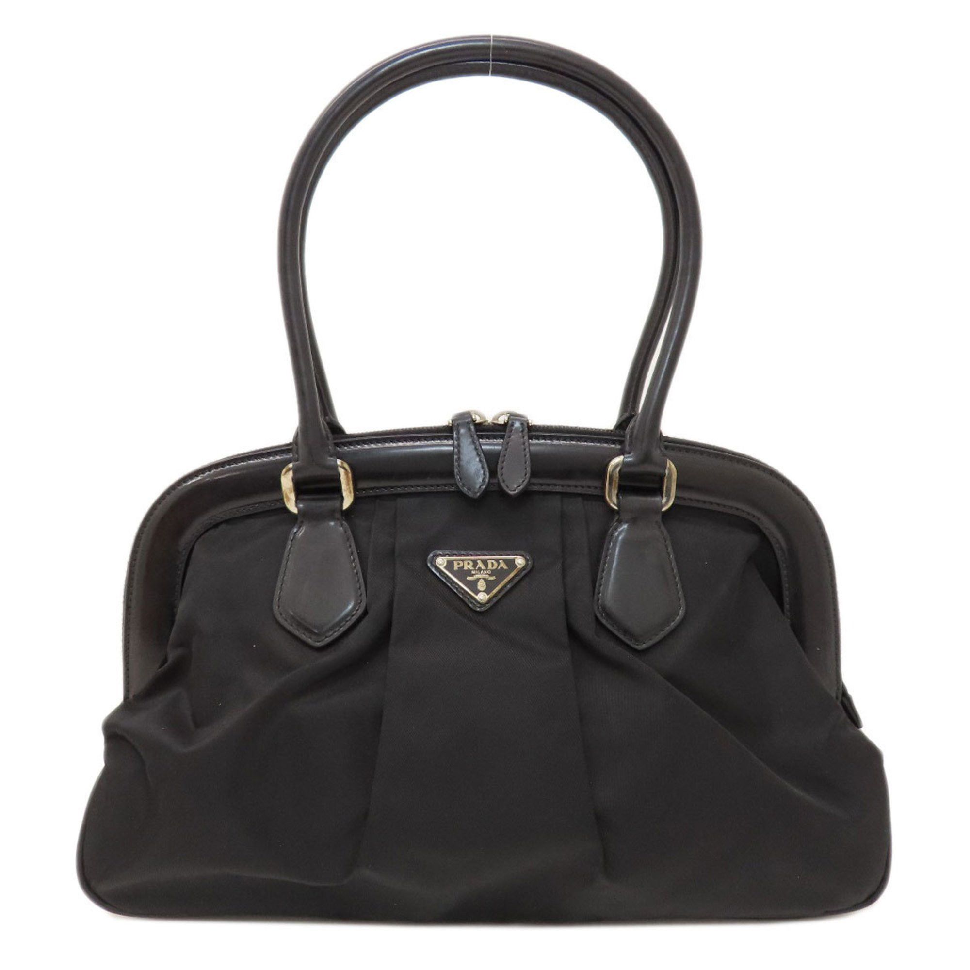 image of Prada Metal Handbag Nylon Material Women's Prada in Black