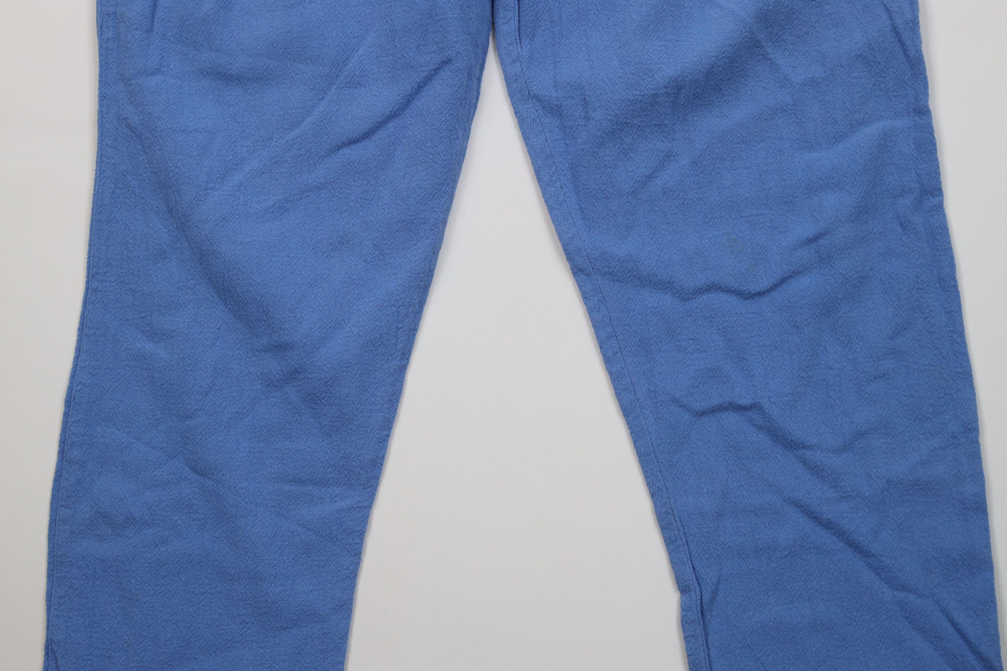 Vintage Vintage 90s Streetwear Gauzy Cotton Wide Leg Pants Blue USA Size 30" / US 8 / IT 44 - 3 Thumbnail
