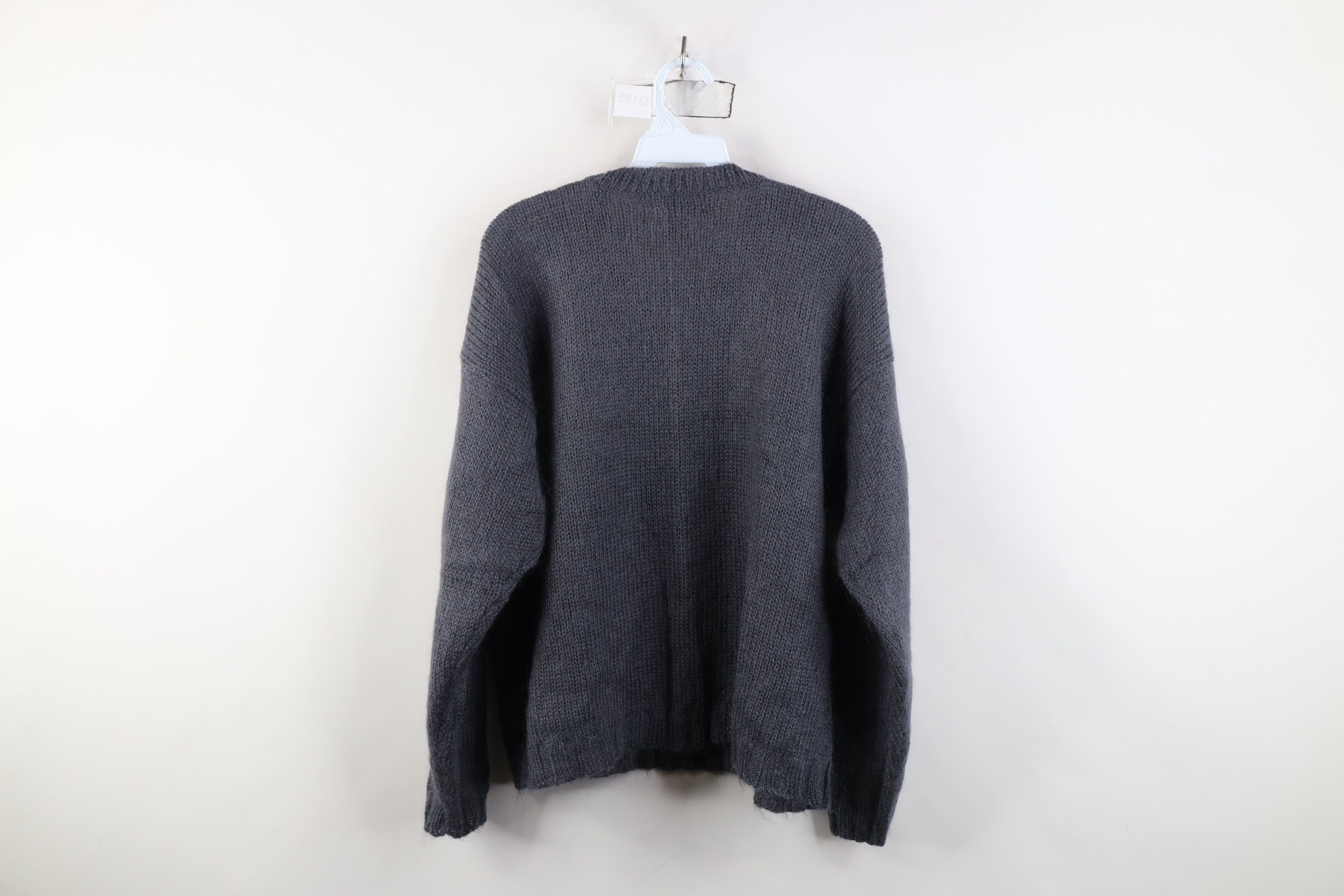 Vintage Vintage 90s Streetwear Wool Knit Crewneck Sweater Gray Size L / US 10 / IT 46 - 6 Thumbnail