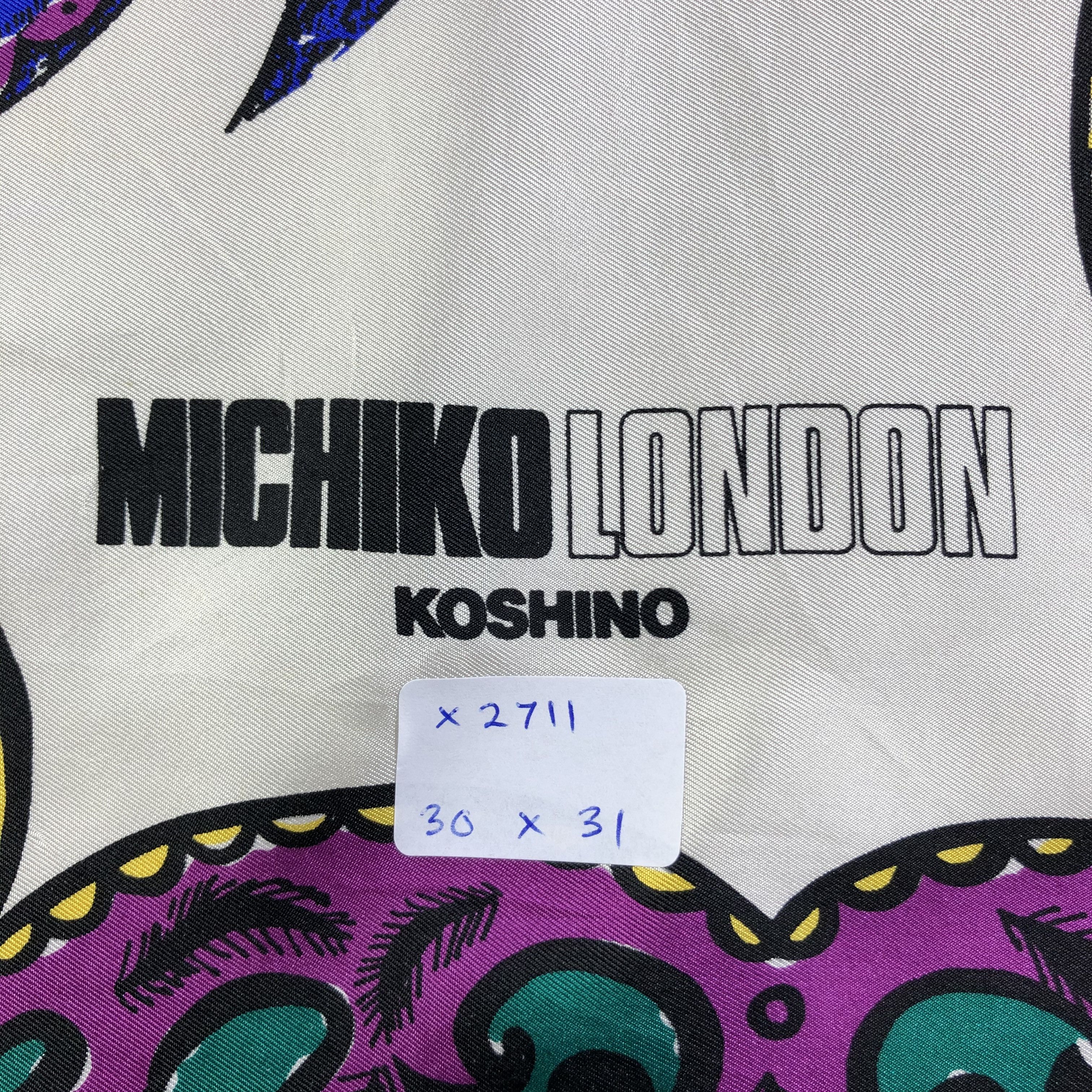 Michiko Koshino London × Vintage Vintage Michiko Koshino London Silk Scarf Size ONE SIZE - 9 Thumbnail