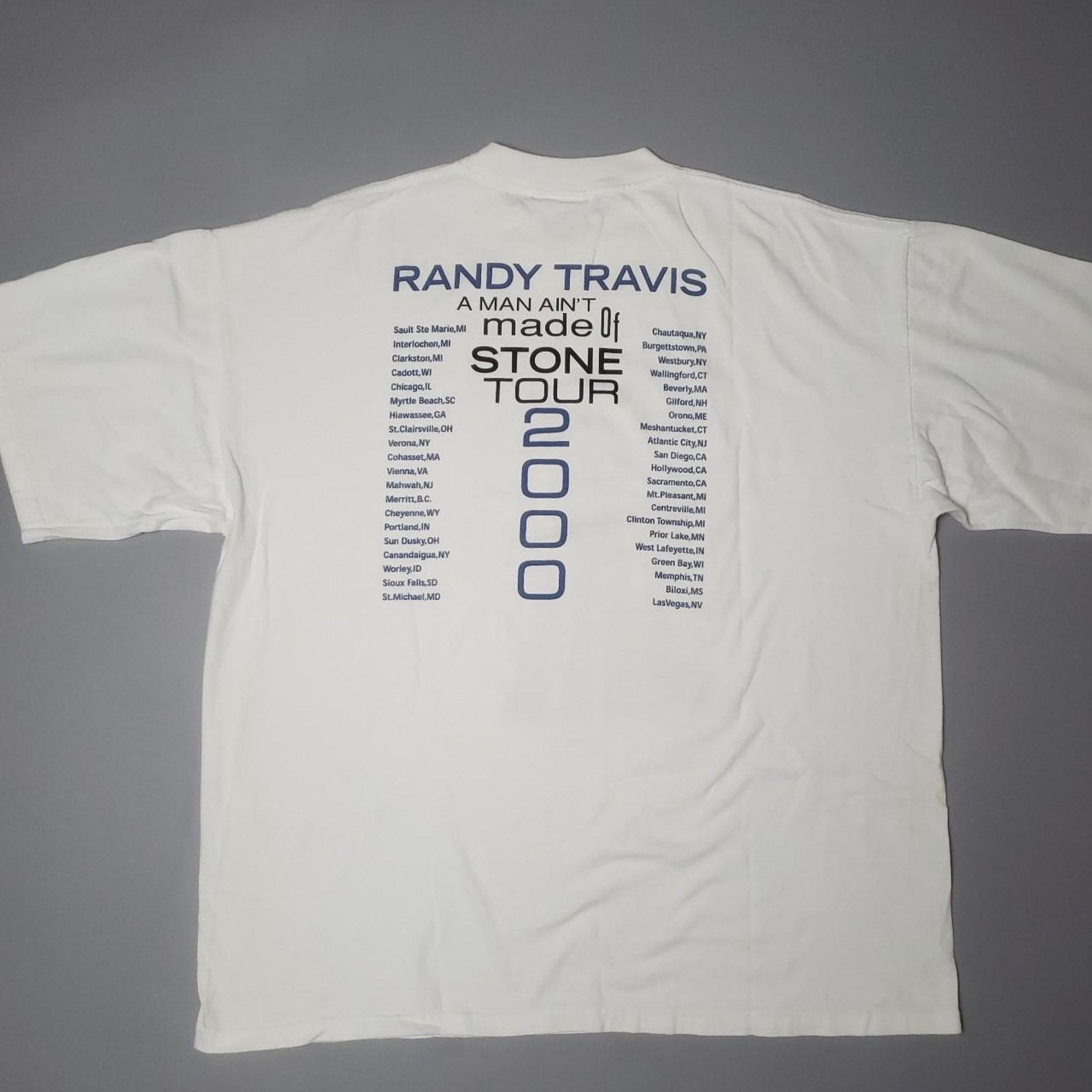 Vintage Vintage Randy Travis "Made of Stone" tour tee Mens 2XL Size US XXL / EU 58 / 5 - 3 Thumbnail