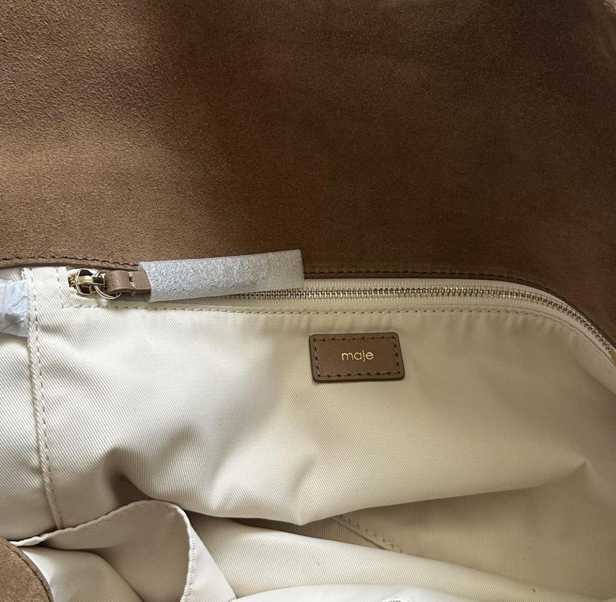 Maje Maje Paris Brown Suede Bag with Leather Straps Size ONE SIZE - 6 Thumbnail