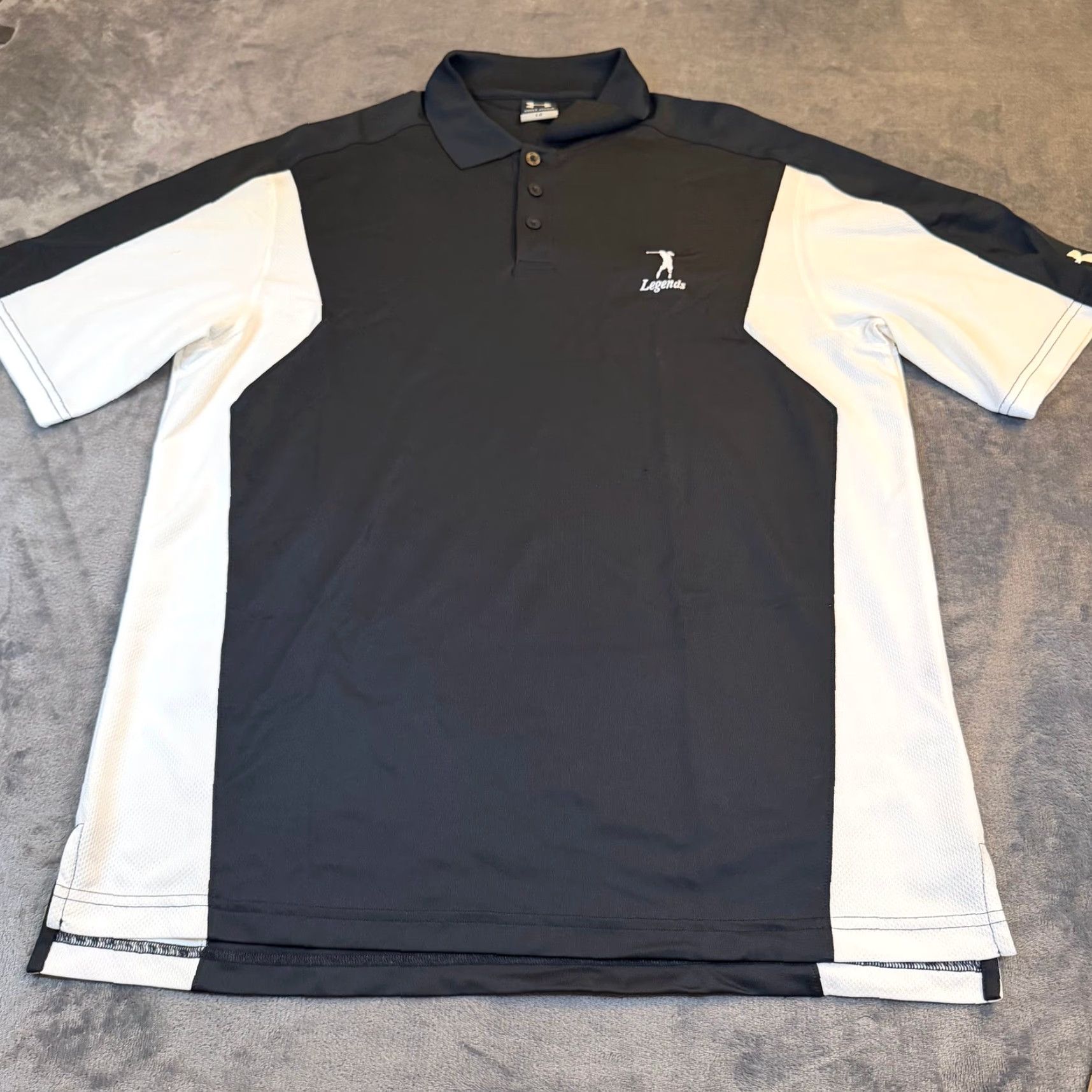 Under Armour Under Armour Polo Shirt Mens L Black White Colorblock Athletic Moisture Wicking Breathable Logo Polo Shirt Golf Gym Training Size US L / EU 52-54 / 3 - 3 Thumbnail