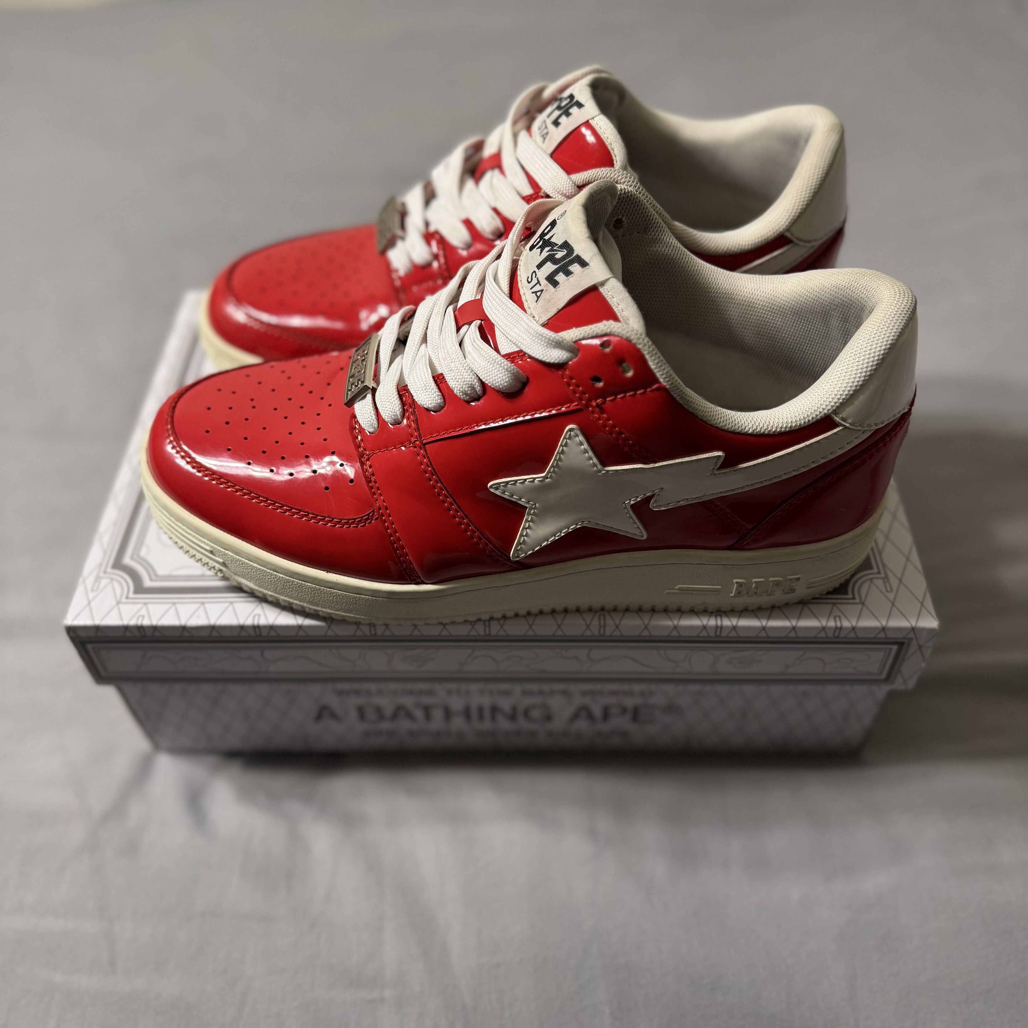 Bape A Bathing Ape Bape Sta Low Red Patent Size US 8 / EU 41 - 2 Thumbnail